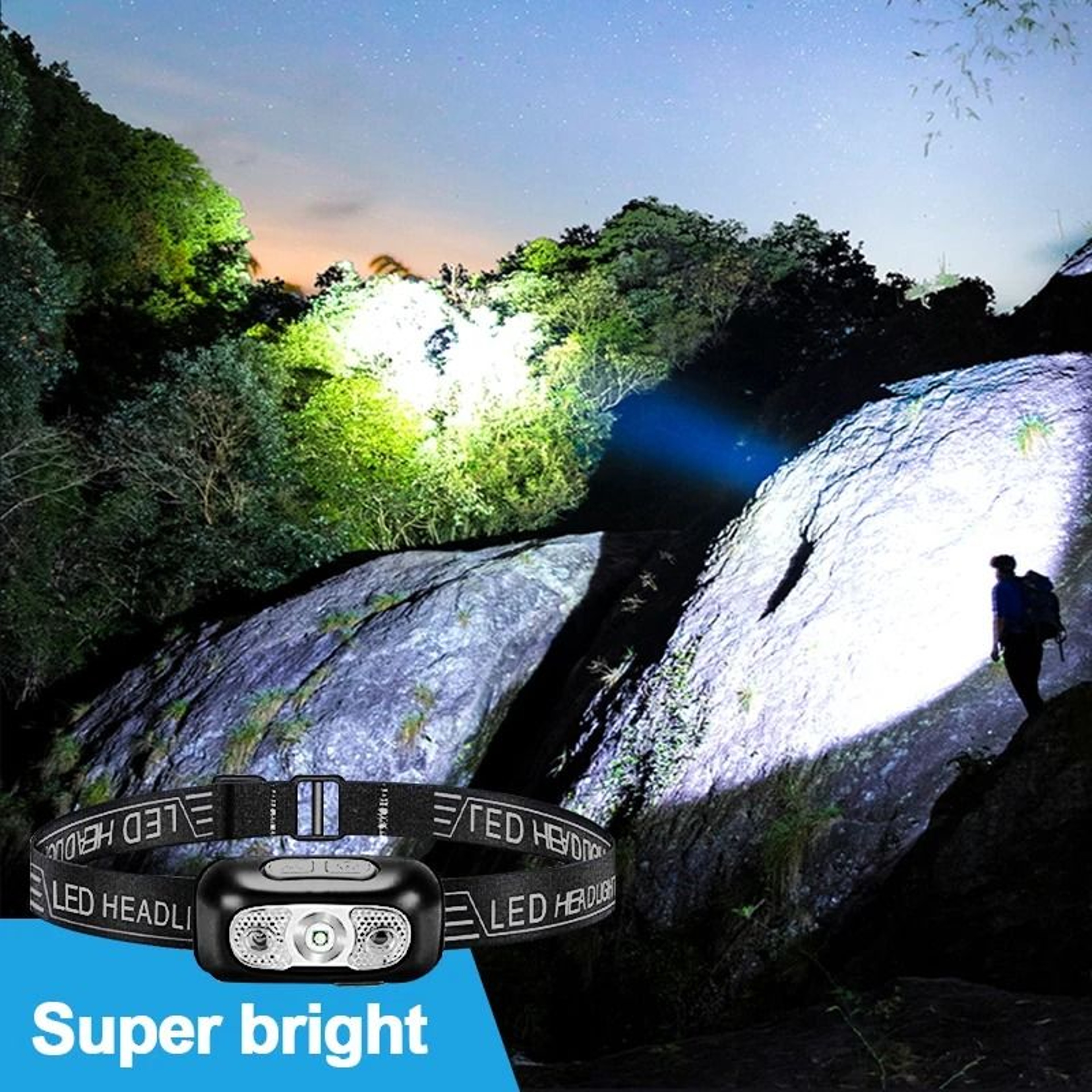 Rechargeable HandsFree LED Sensor Headlamp 3