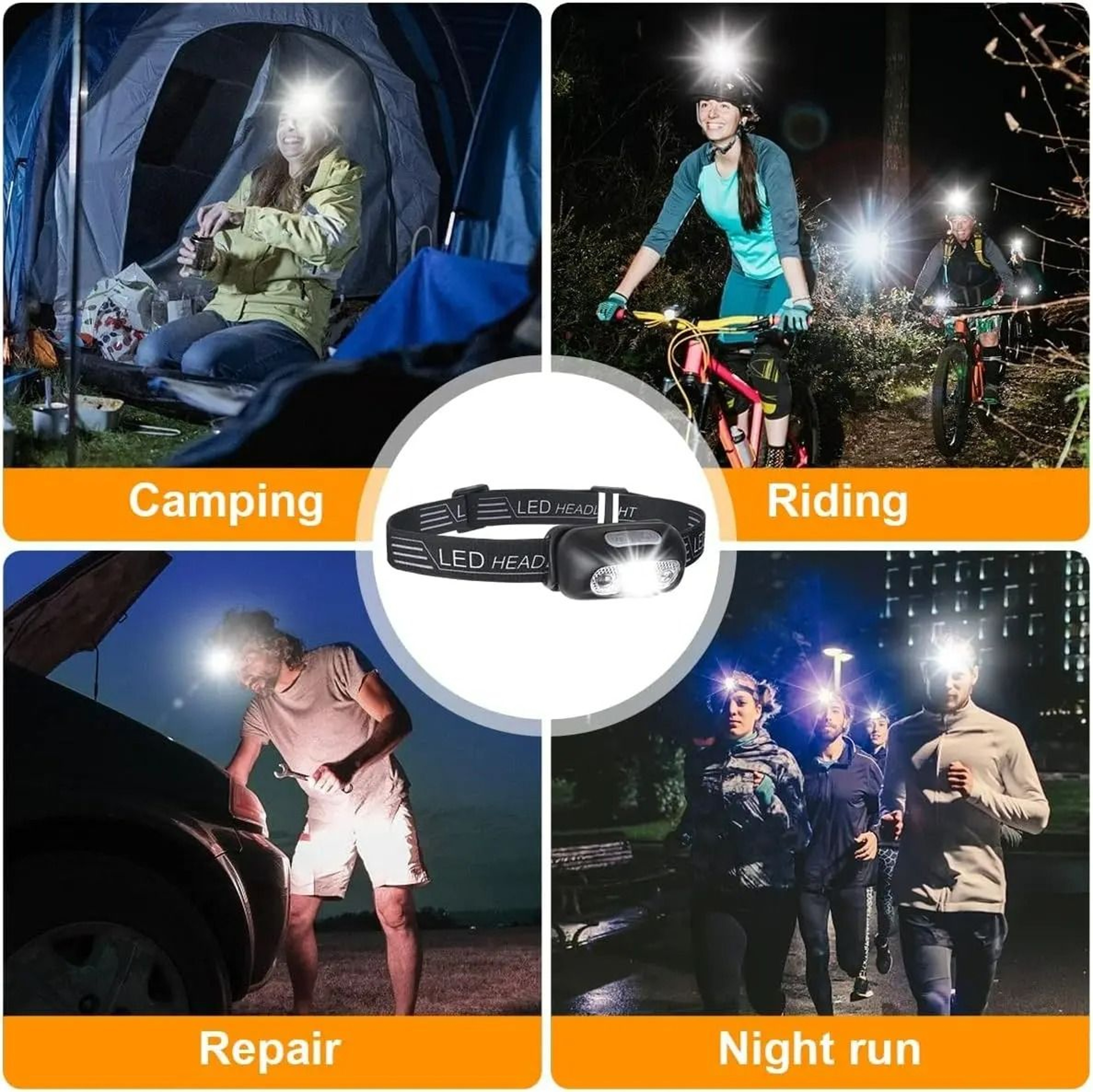 Rechargeable HandsFree LED Sensor Headlamp 5