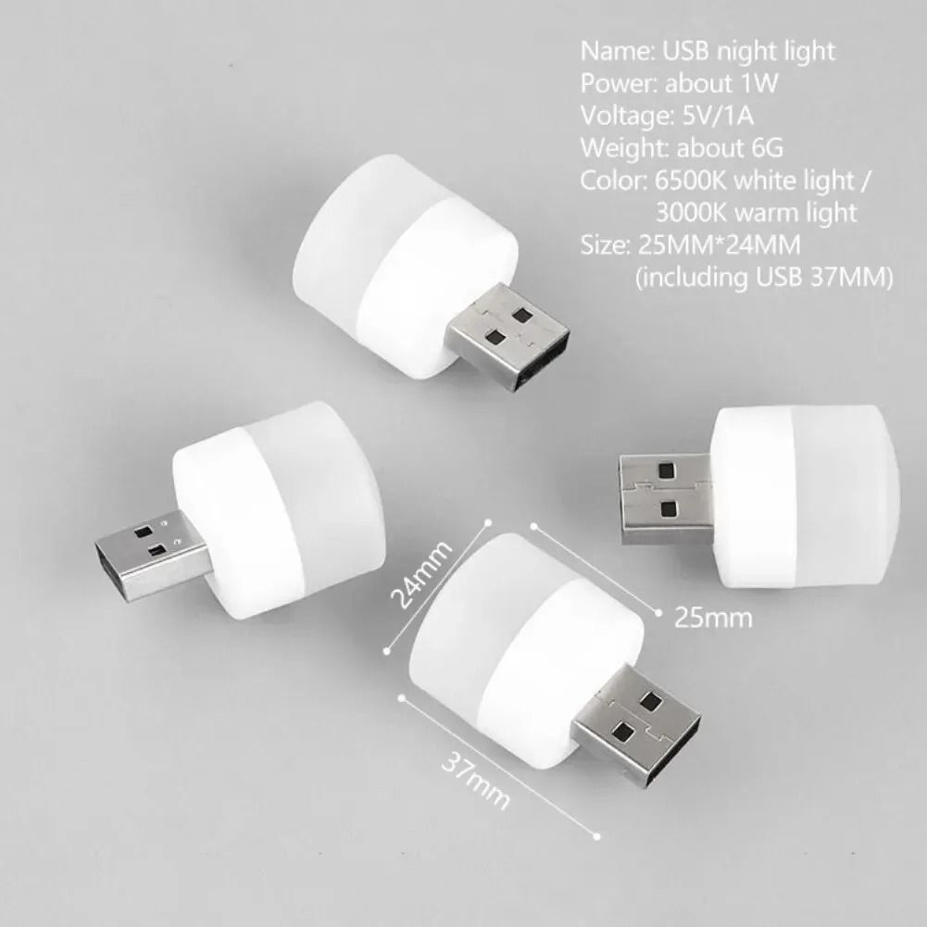 Mini Round USB LED Plug Light 1