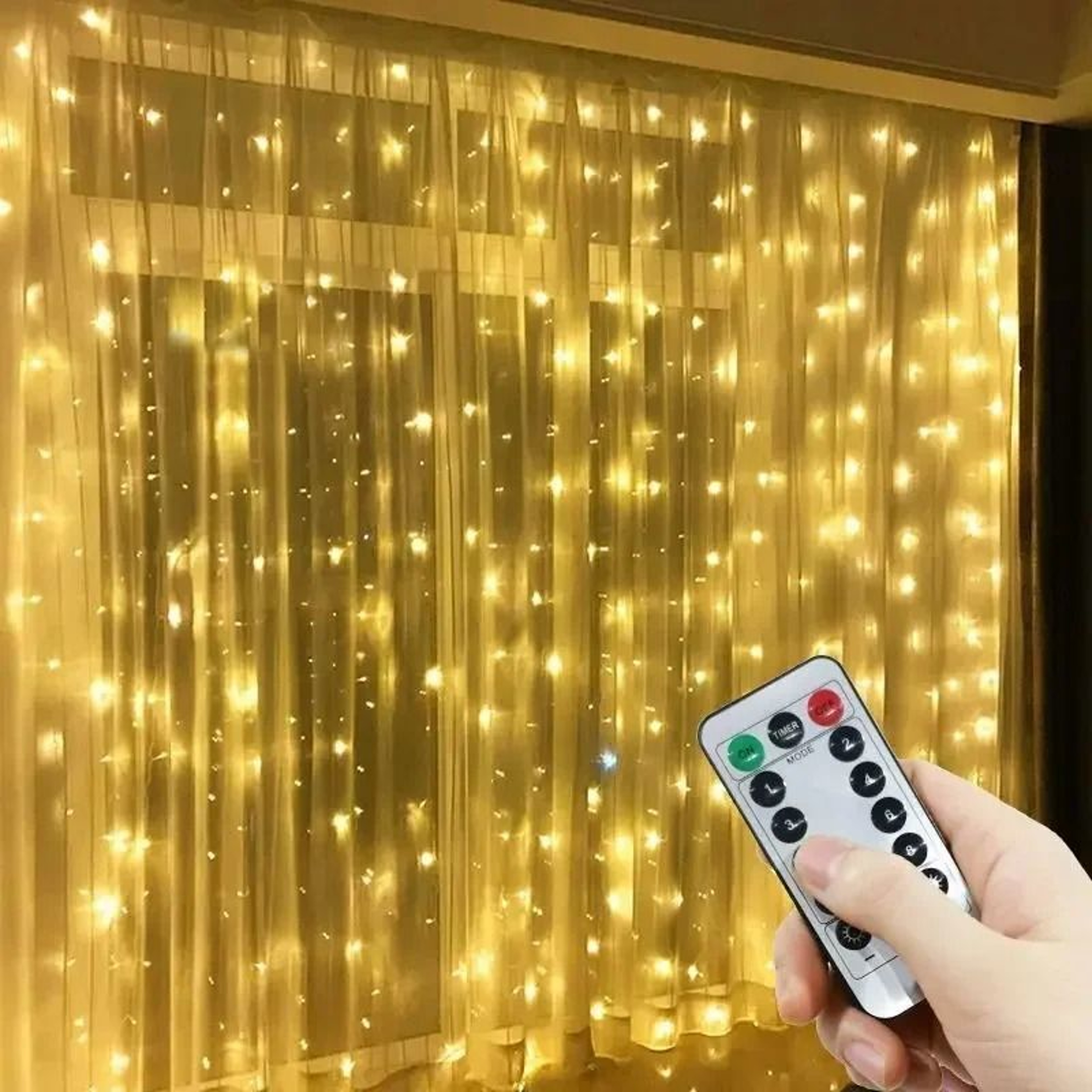USB Fairy Curtain Lights Remote Control Hanging String Lights 2