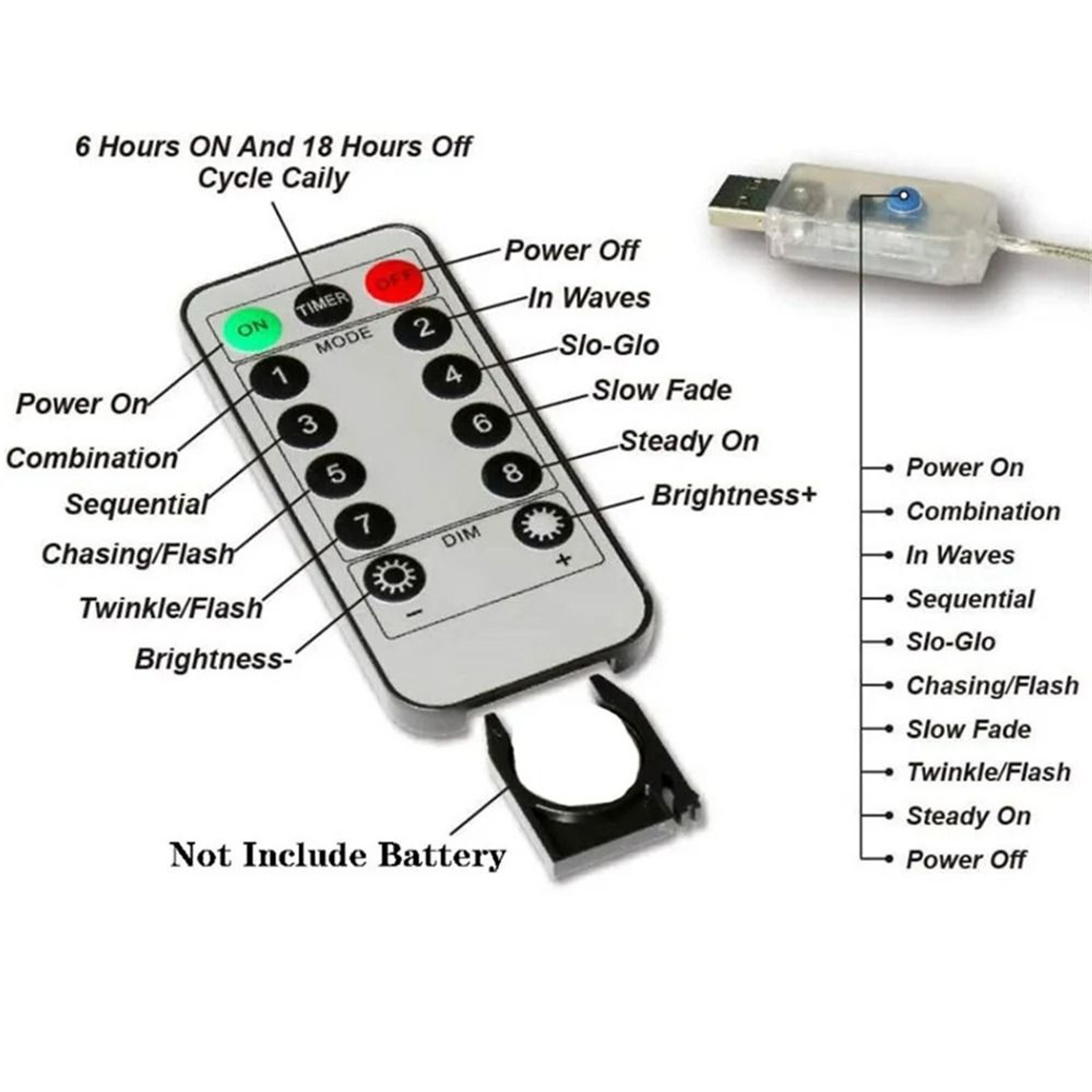USB LED Curtain Lights Remote Control Hanging Garland Lights 6
