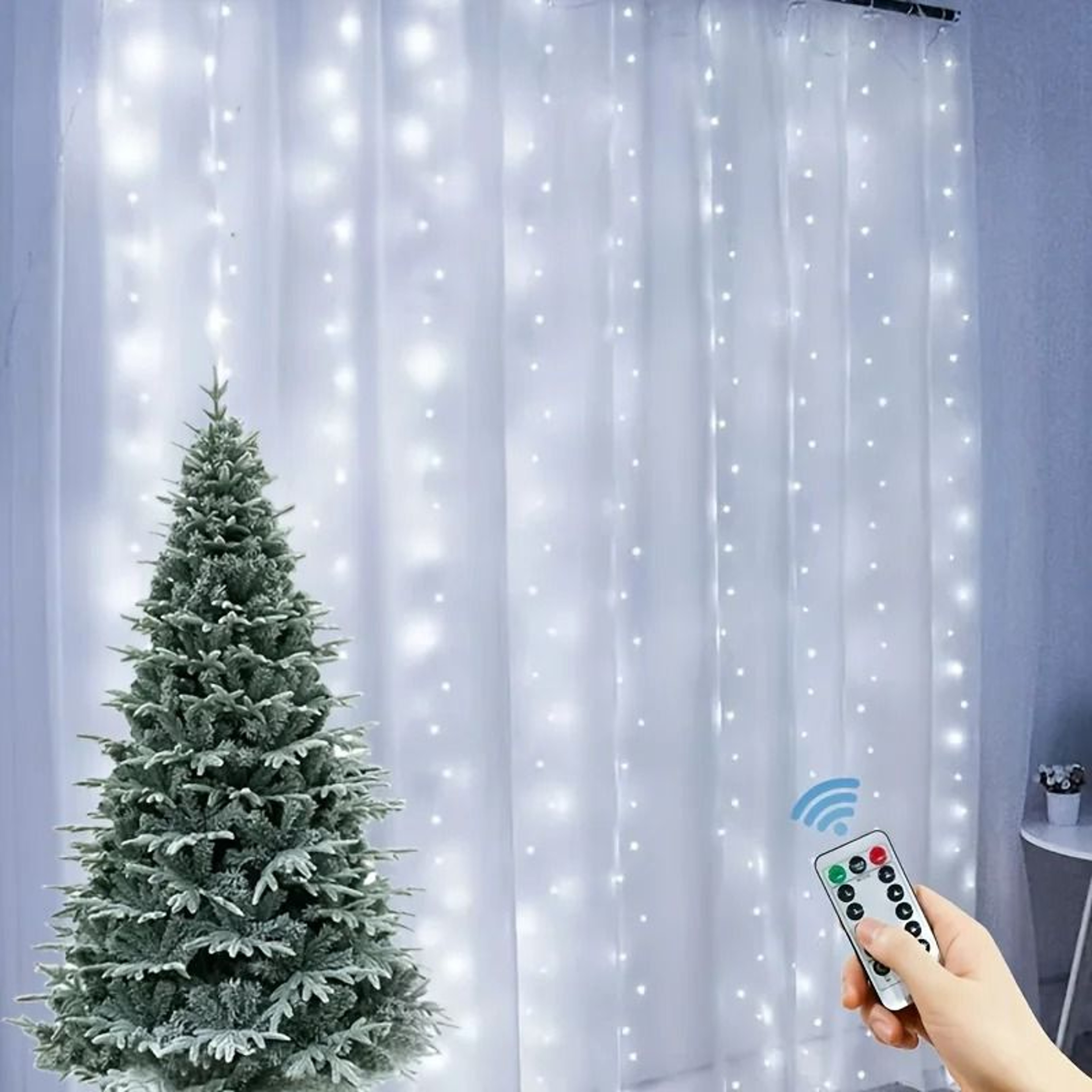 USB LED Curtain String Lights Remote Control Hanging Garland Lights 5