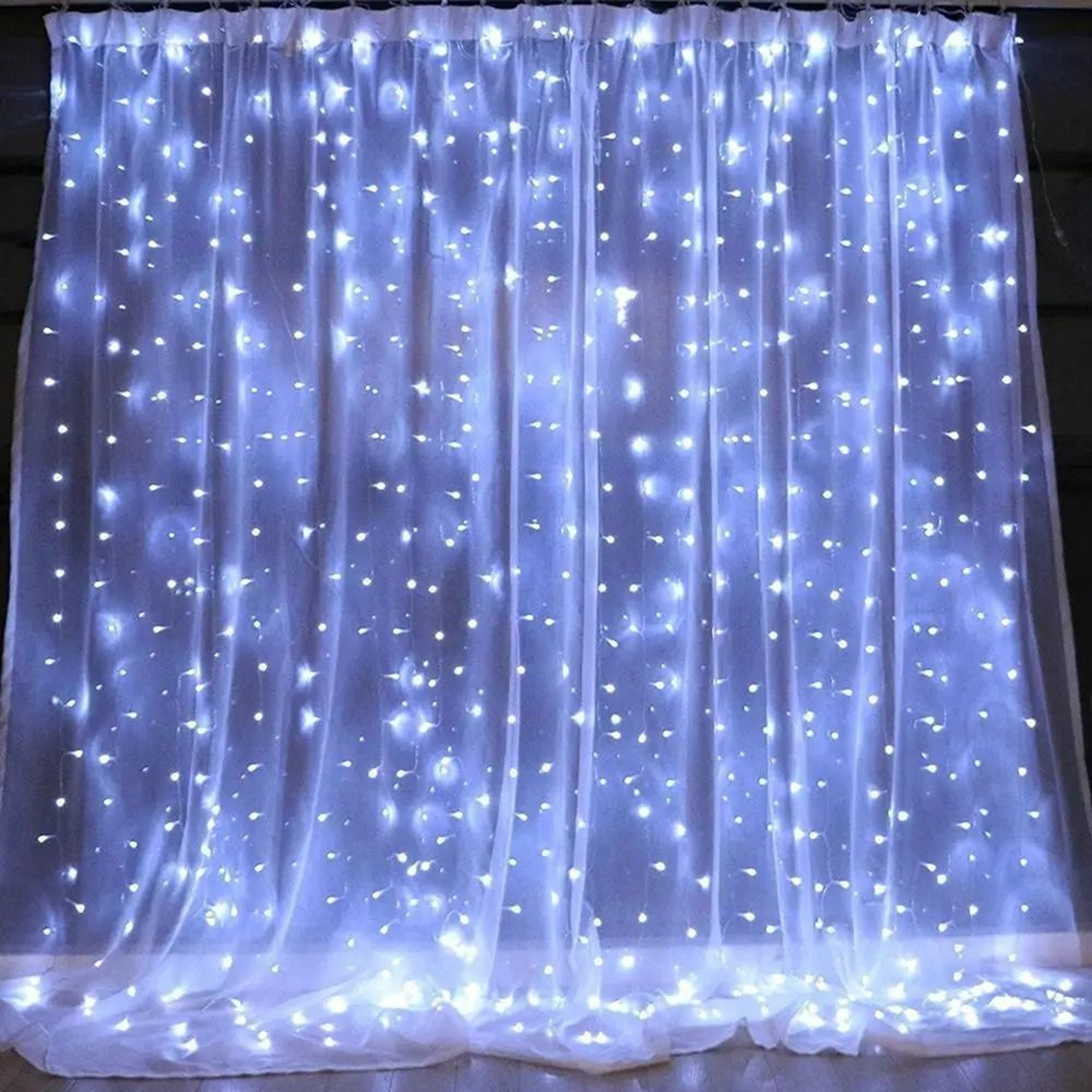 USB LED Curtain String Lights Remote Control Hanging Garland Lights 9