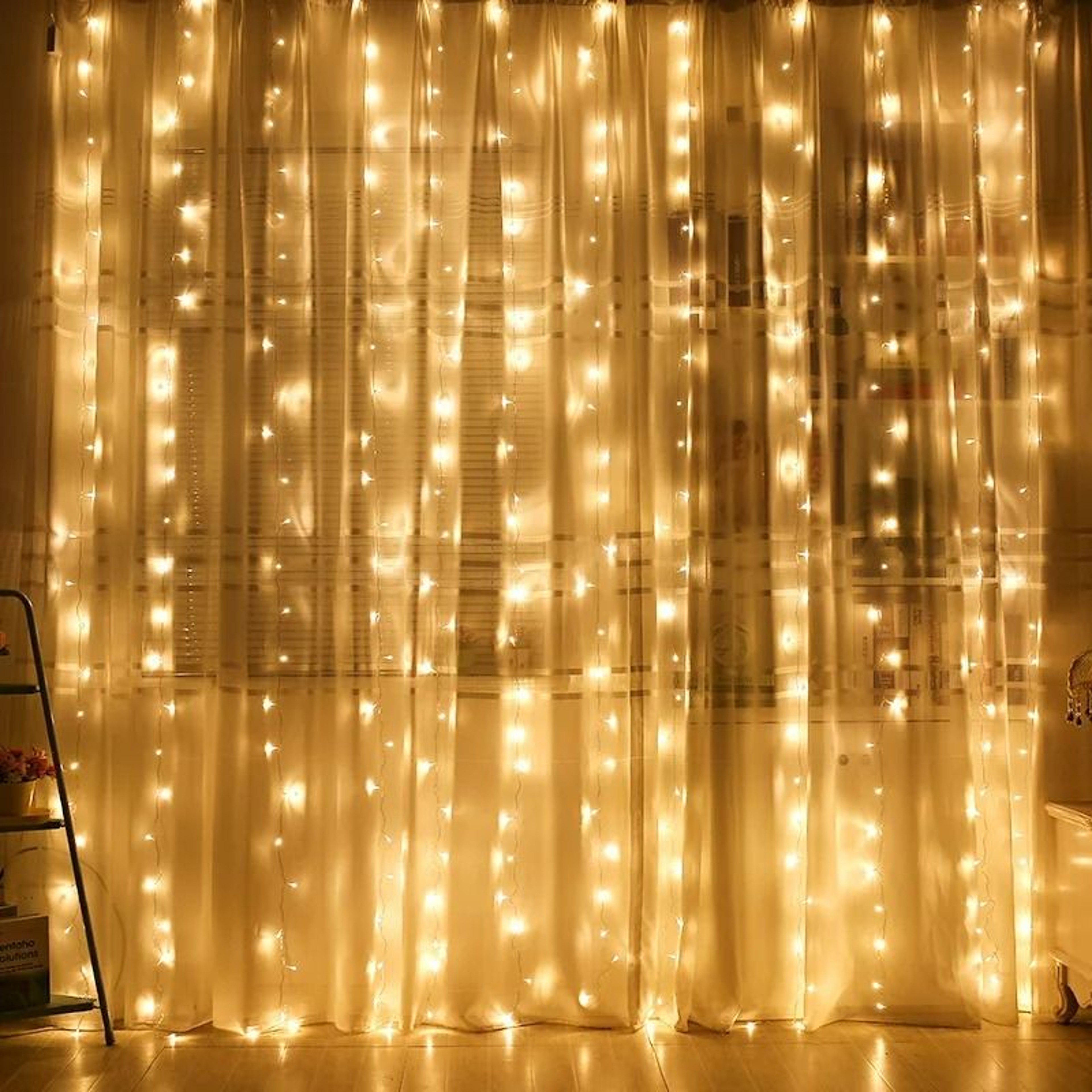 USB LED Curtain String Lights Remote Control Hanging Garland Lights 2