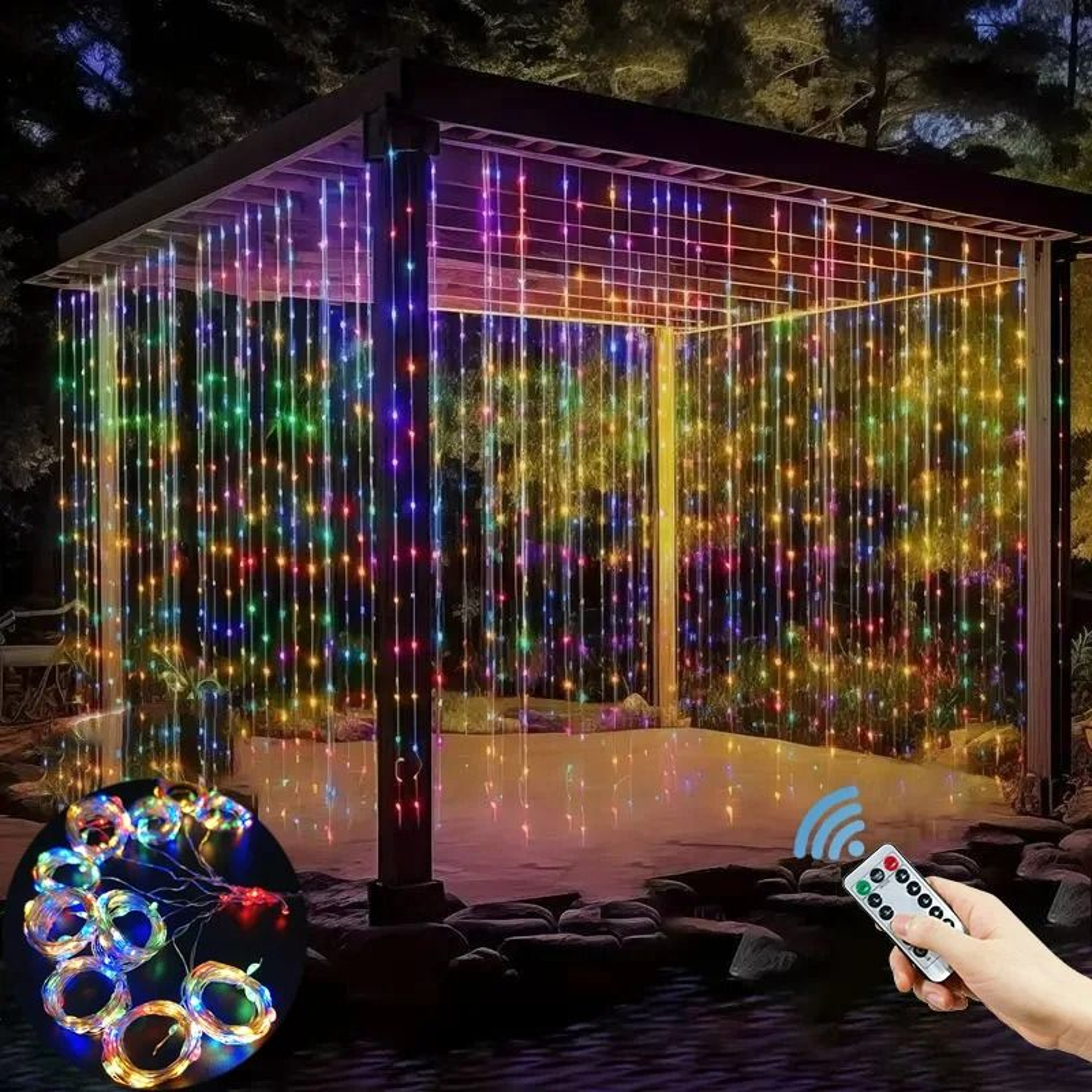 Elite USB Fairy Curtain Lights Remote Control Hanging String Lights 7