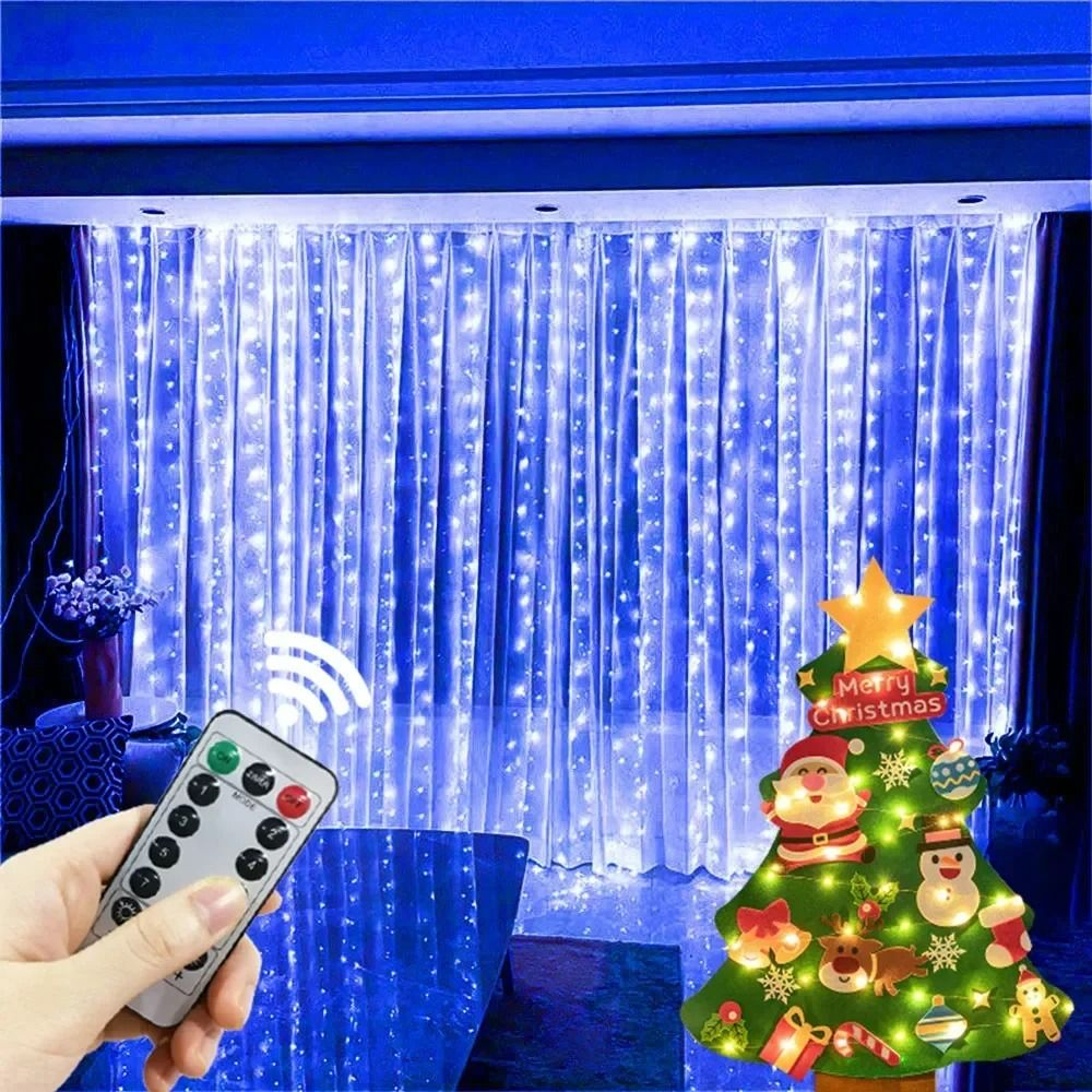 USB LED Curtain Lights Remote Control Hanging Garland Fairy Lights 11