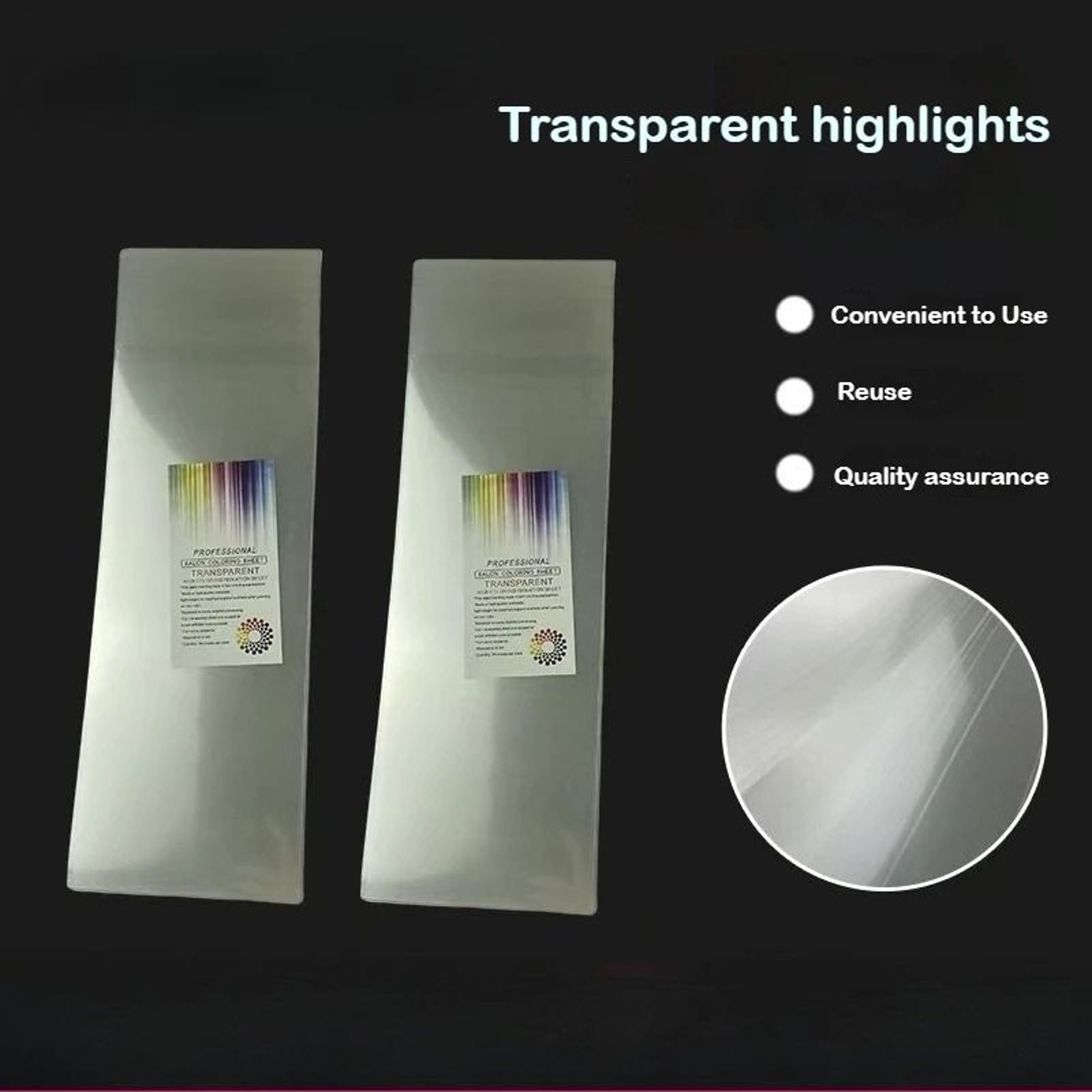 50 Piece Reusable Transparent Hair Color Isolation Meche Sheets 0