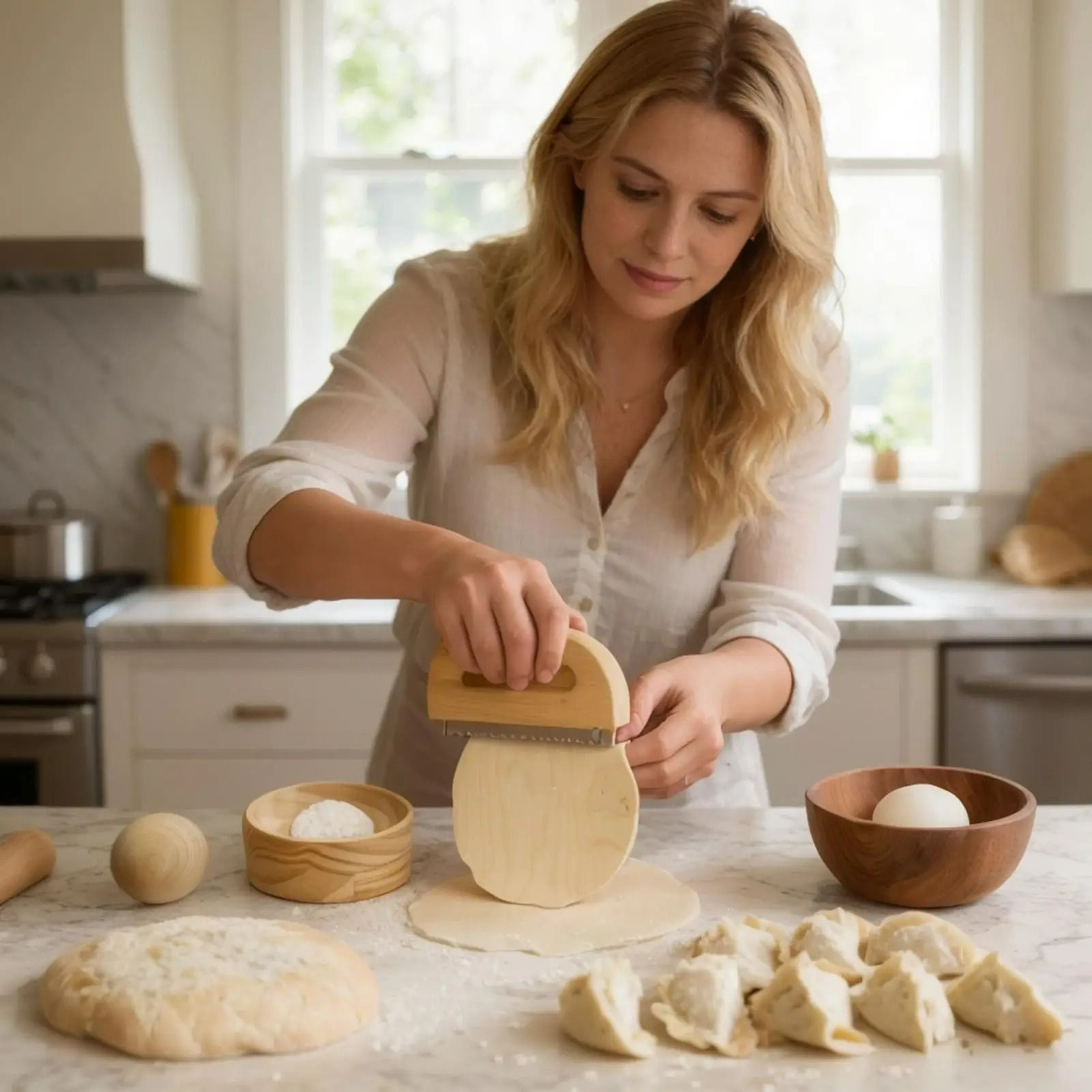Wooden Manual Dough Presser For Dumplings And Empanadas 4