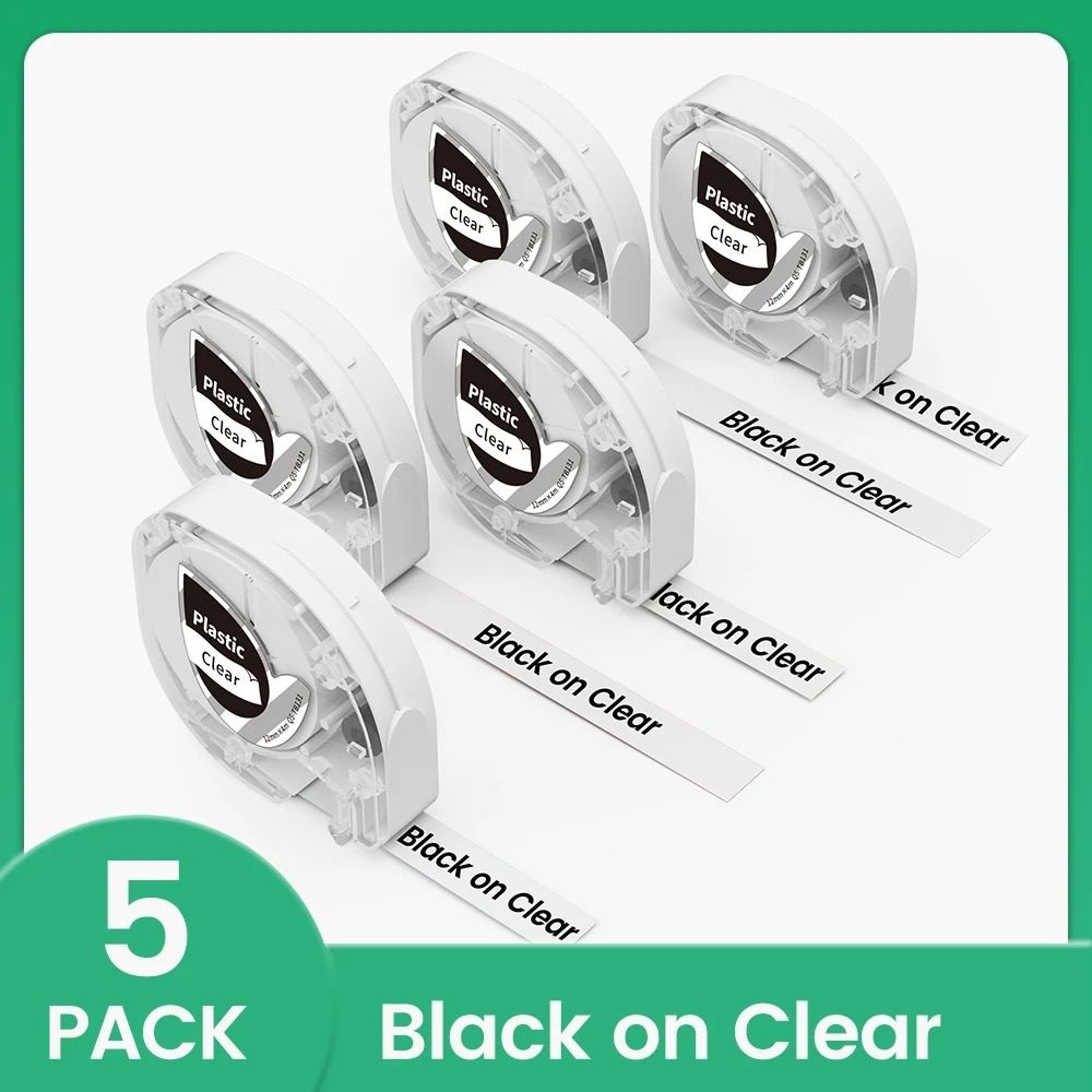 5Pack Clear Thermal Label Tape Refill 8