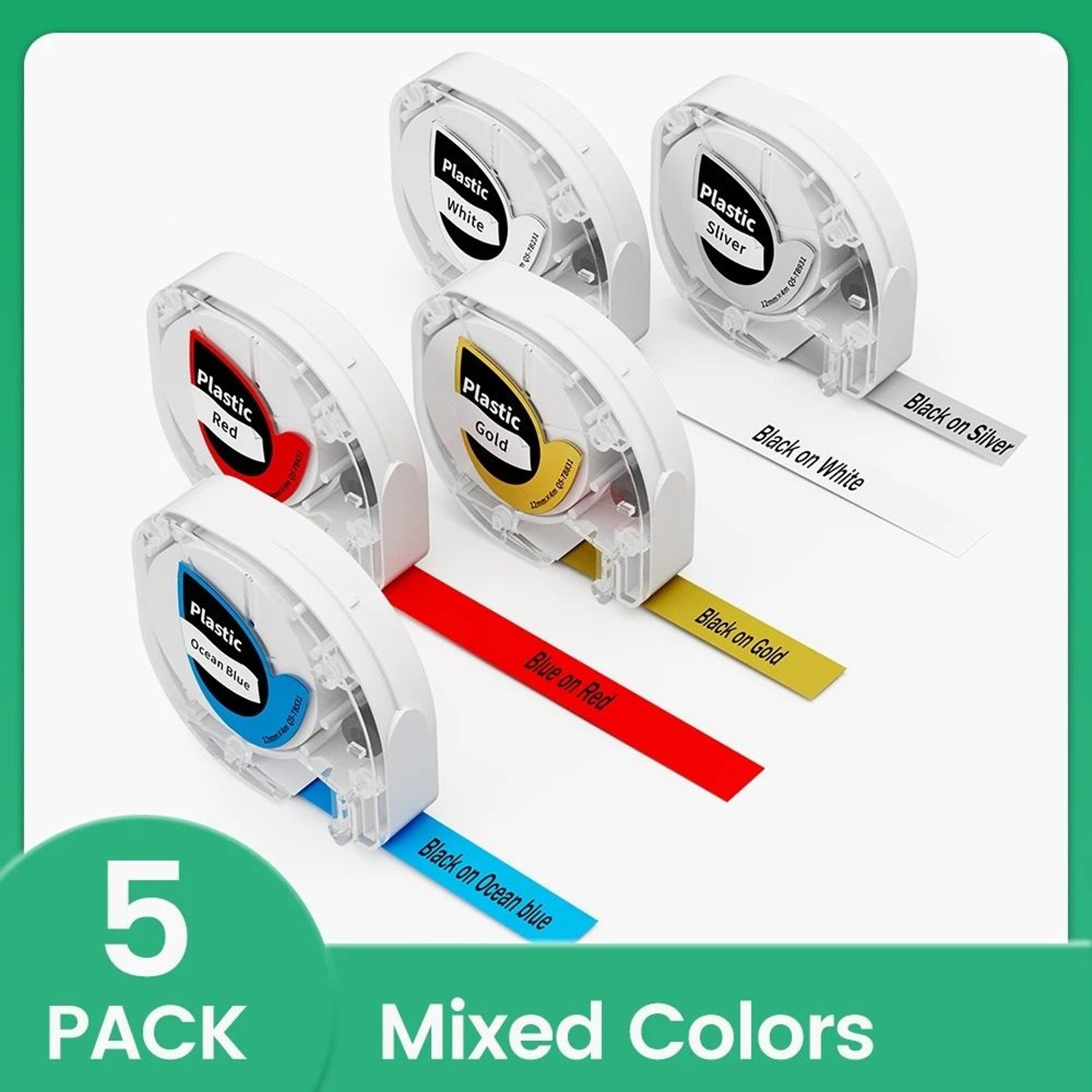 5Pack Clear Thermal Label Tape Refill 1
