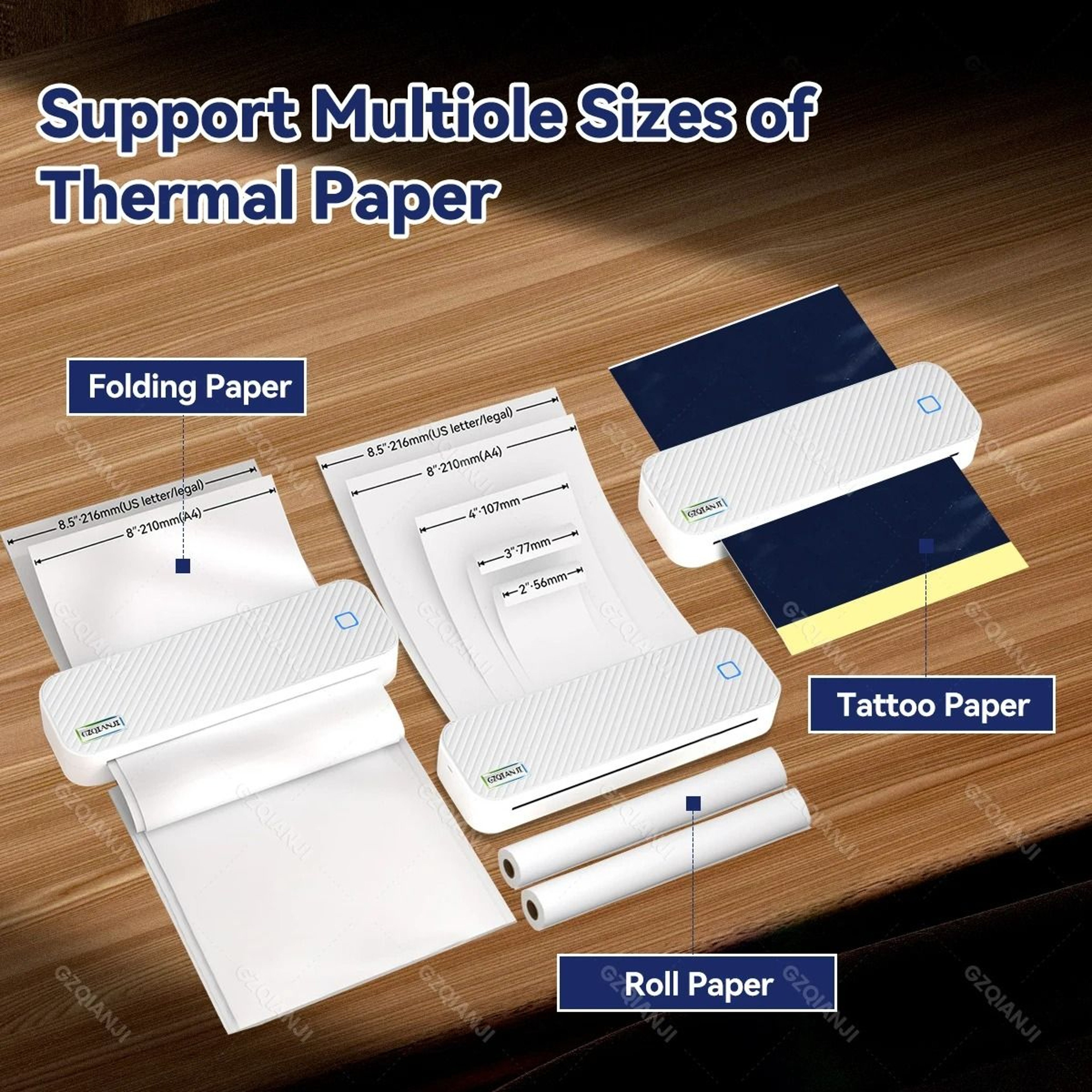 Portable UltraCompact Wireless A4 Thermal Printer 1
