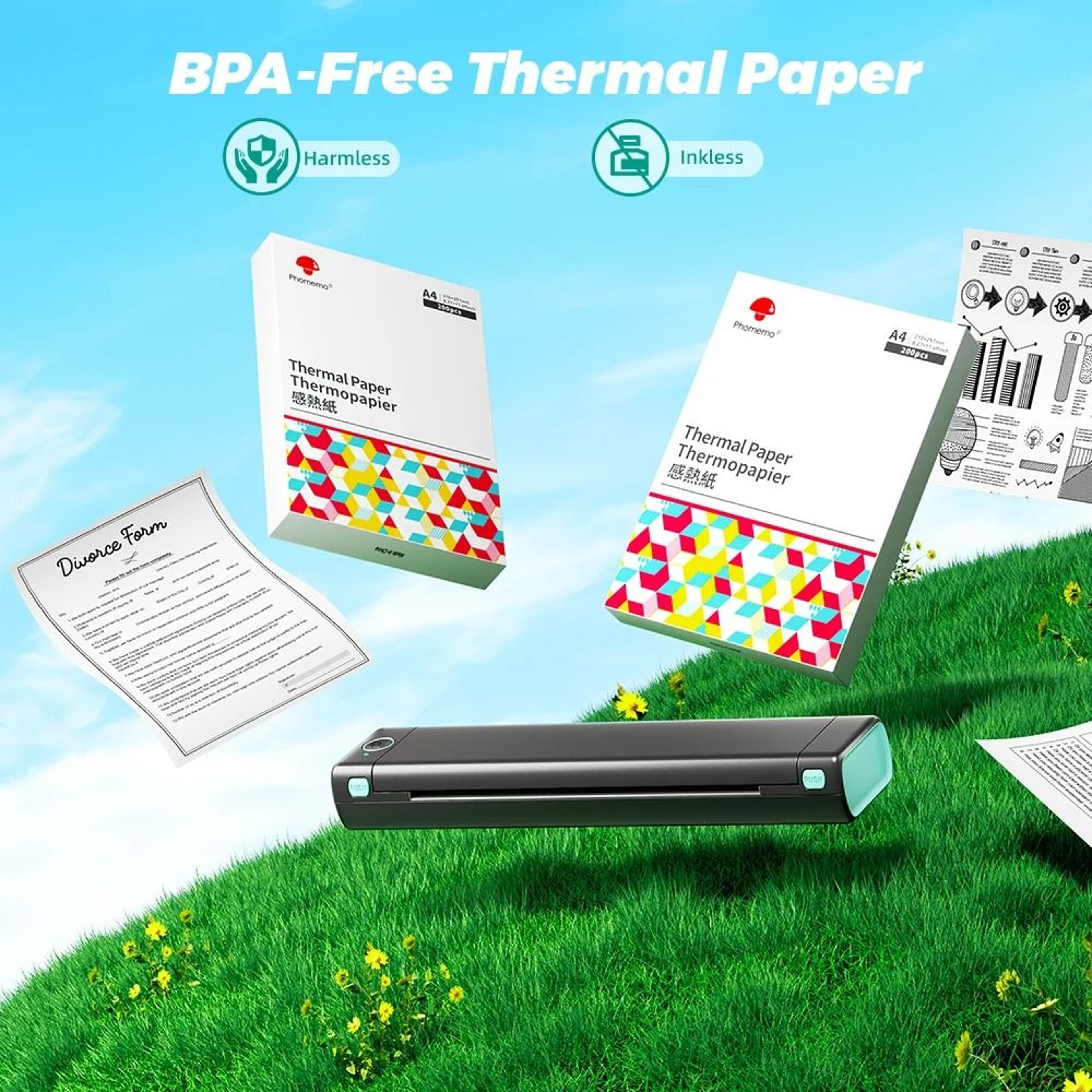 A4 QuickDry Thermal Printer Paper 100 Sheets 4