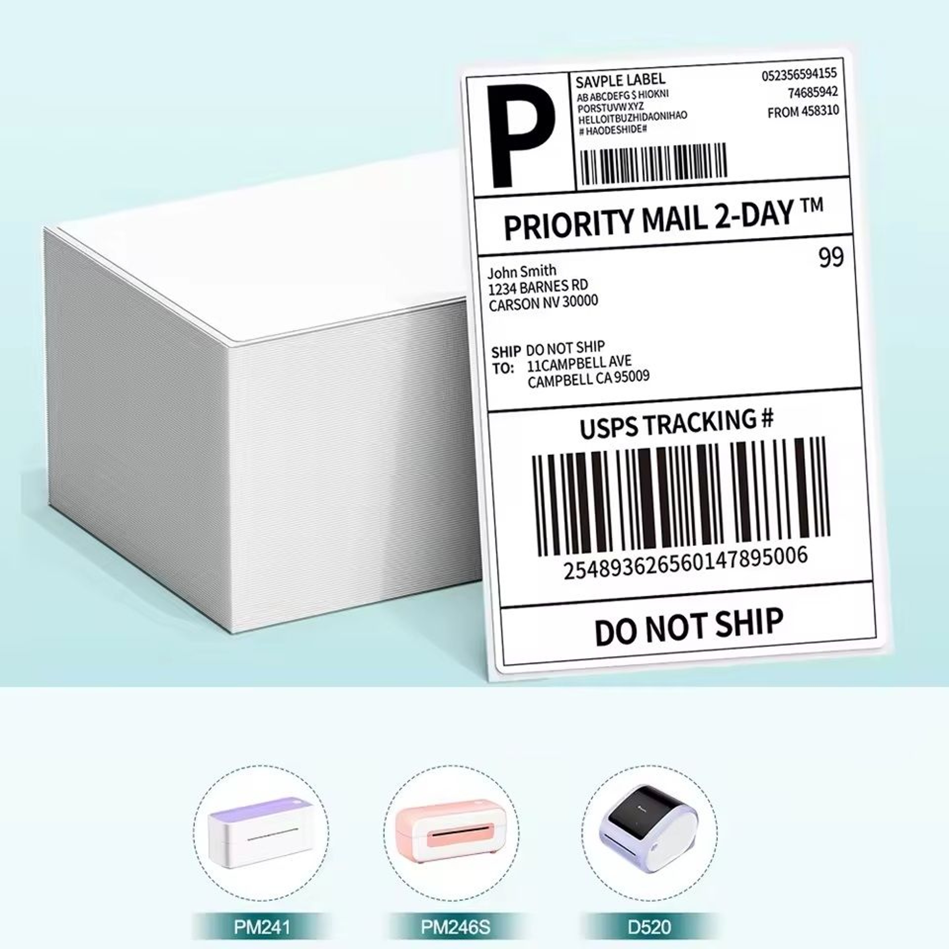 A6 Direct Thermal 4x6 FanFold  Roll Shipping Labels 500 Pack 0