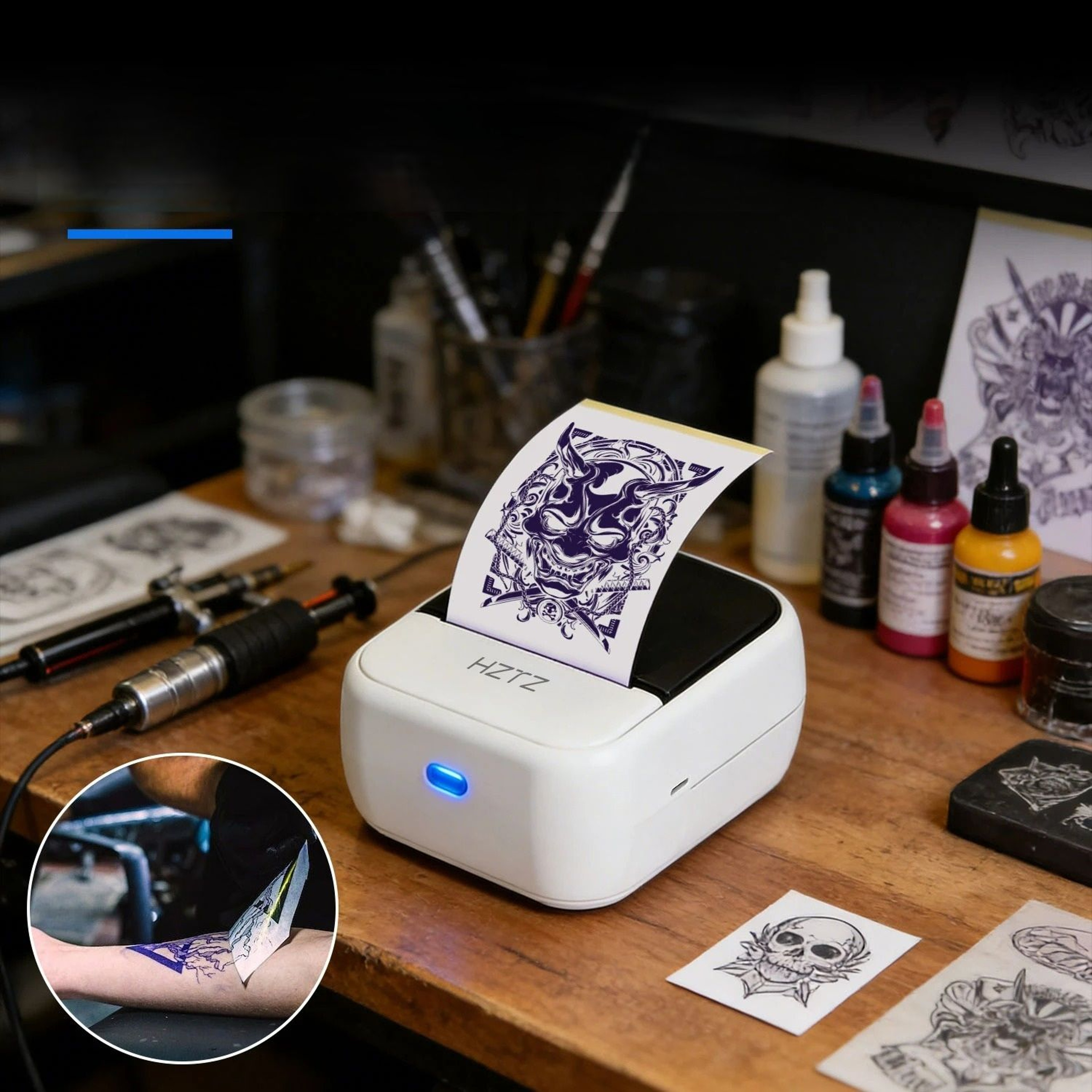 Wireless Mini Portable Thermal Tattoo  Label Printer 0