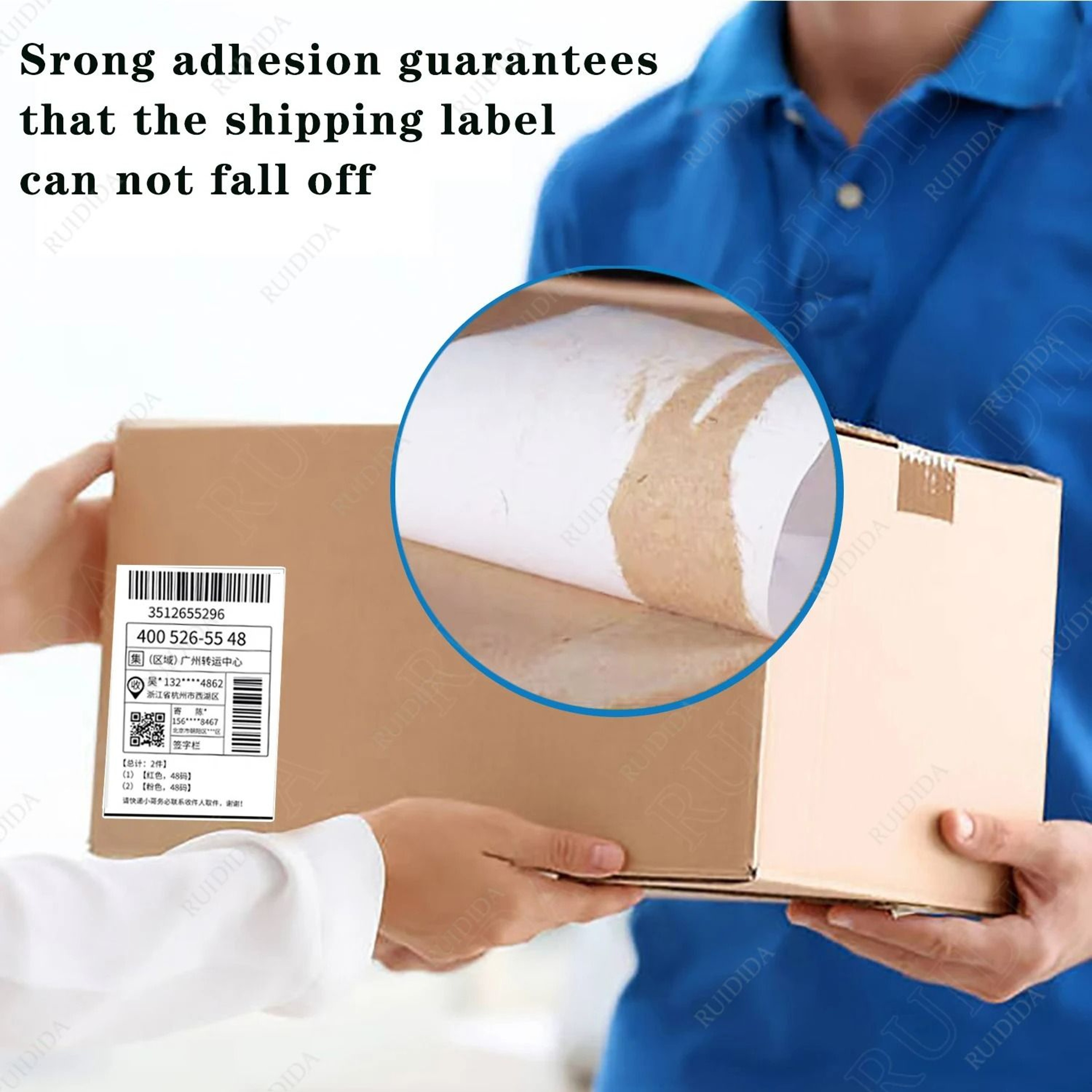 Folded Thermal Shipping Label Paper Sheets 500 Sheets 4