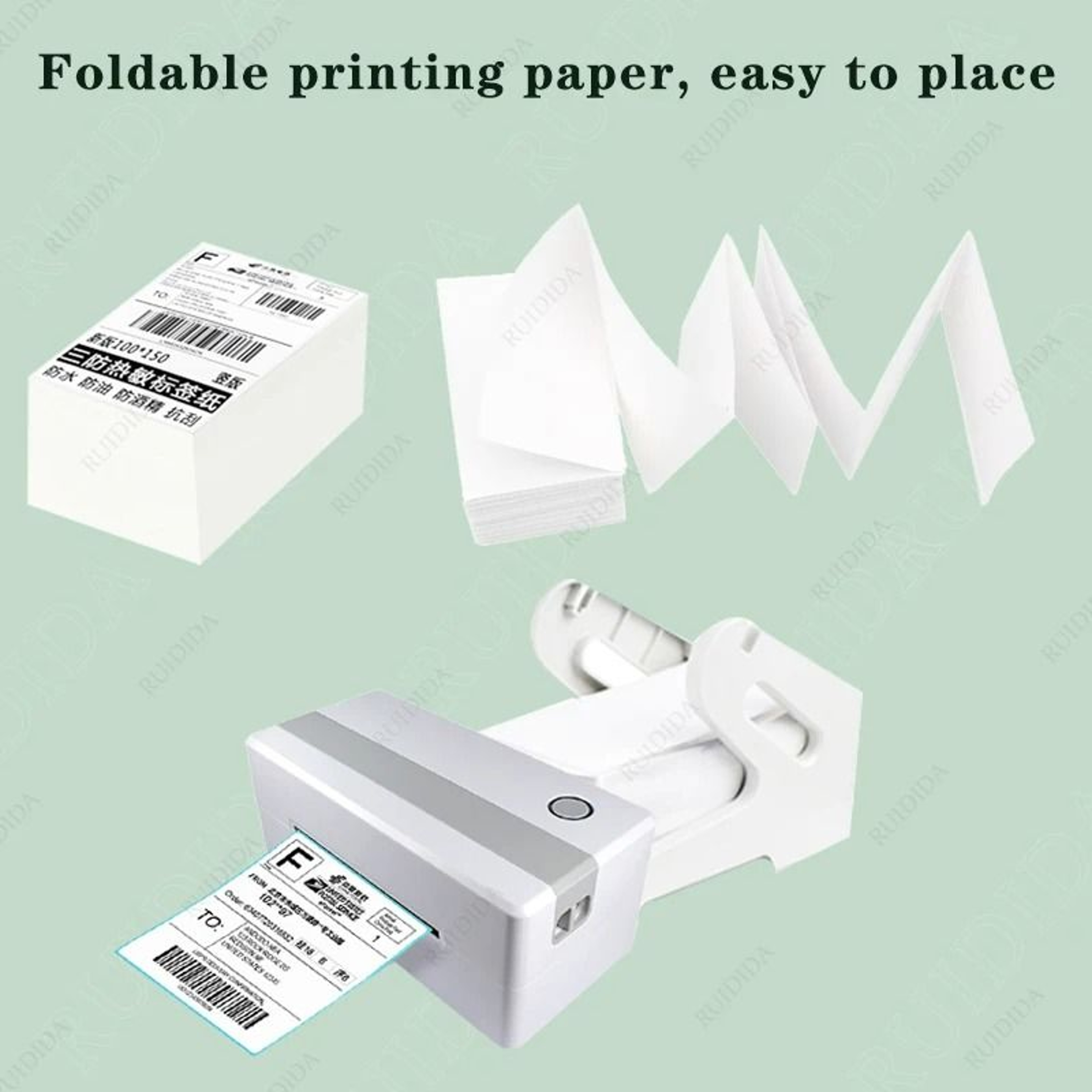 Folded Thermal Shipping Label Paper Sheets 500 Sheets 0