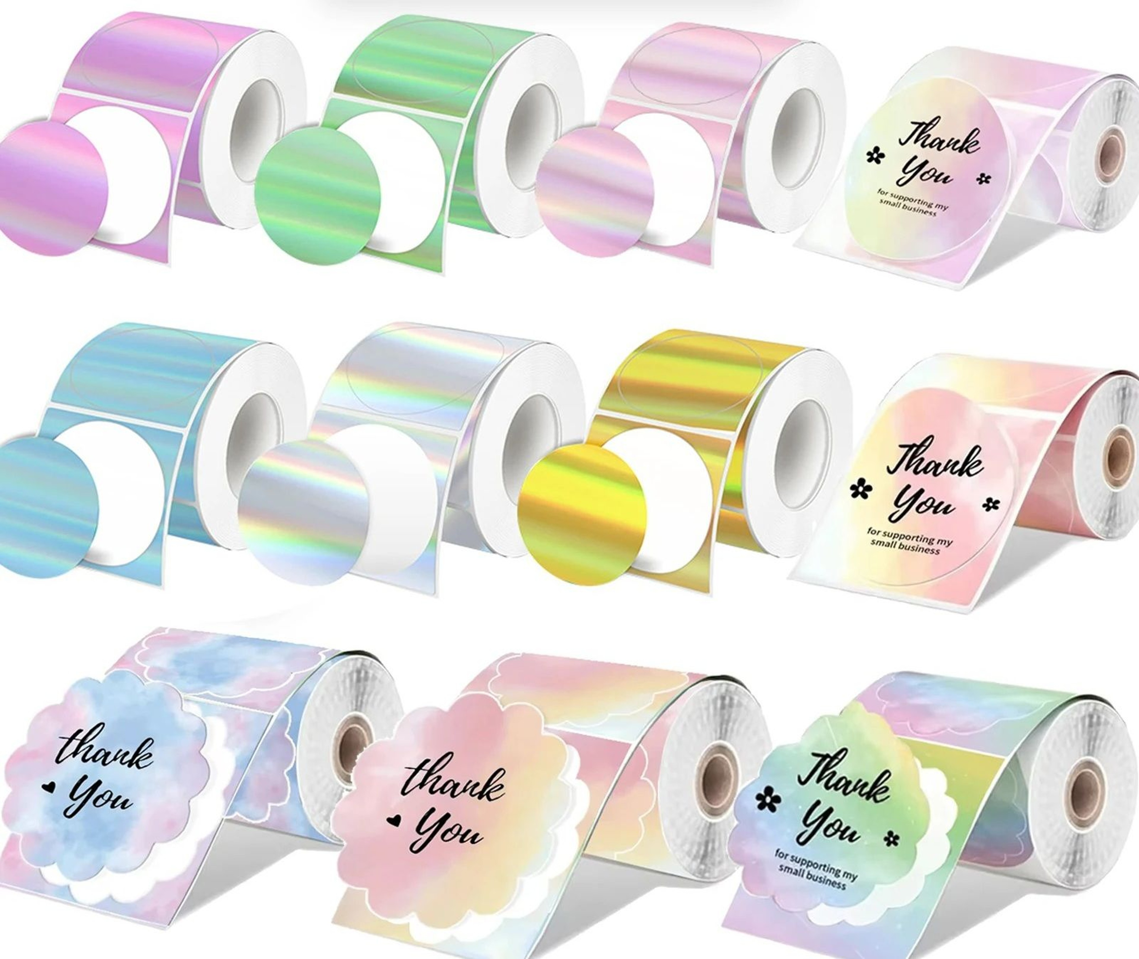 Laser Holographic Transparent Thermal Adhesive Label Rolls 0