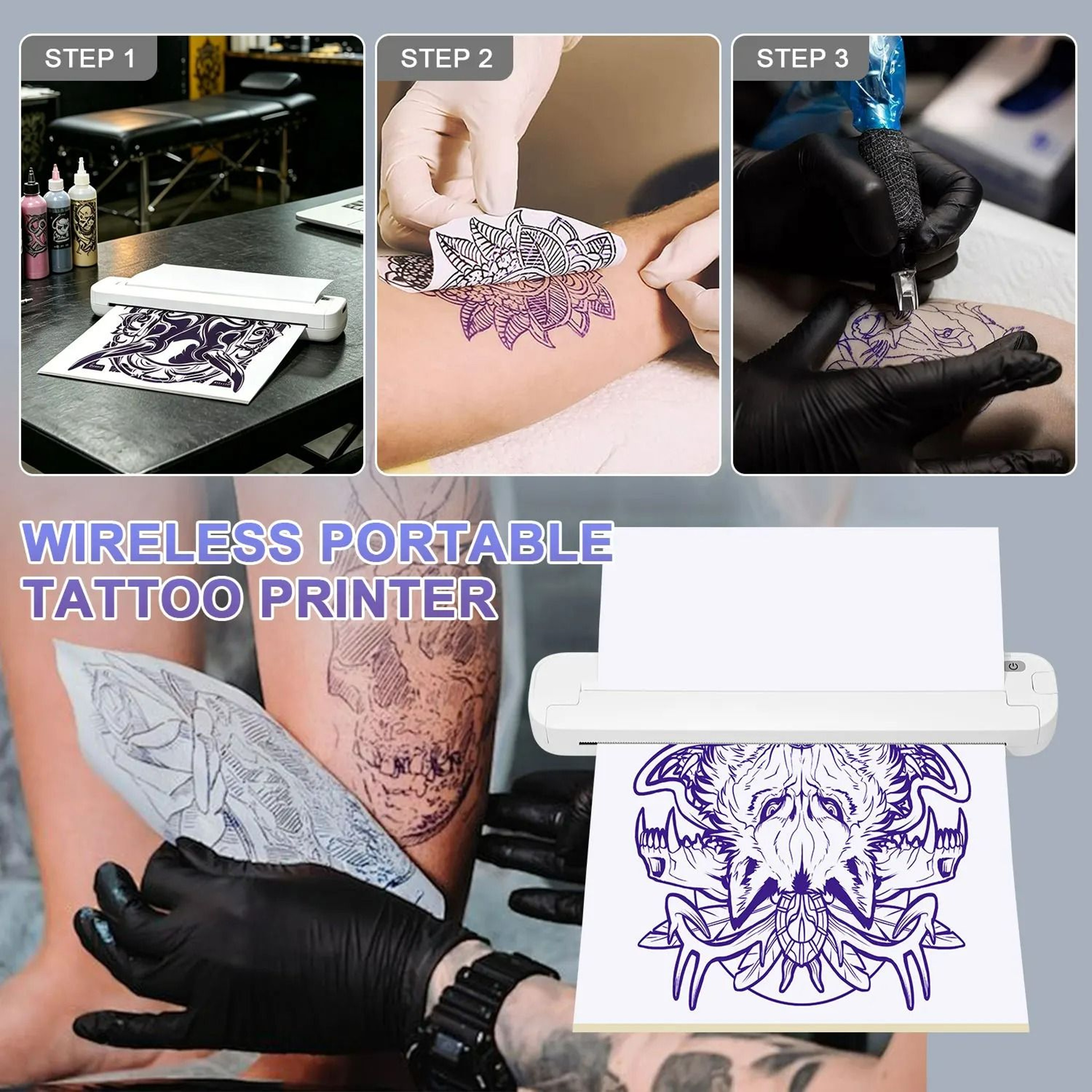 UltraLightweight Wireless Thermal Tattoo Stencil Printer 5