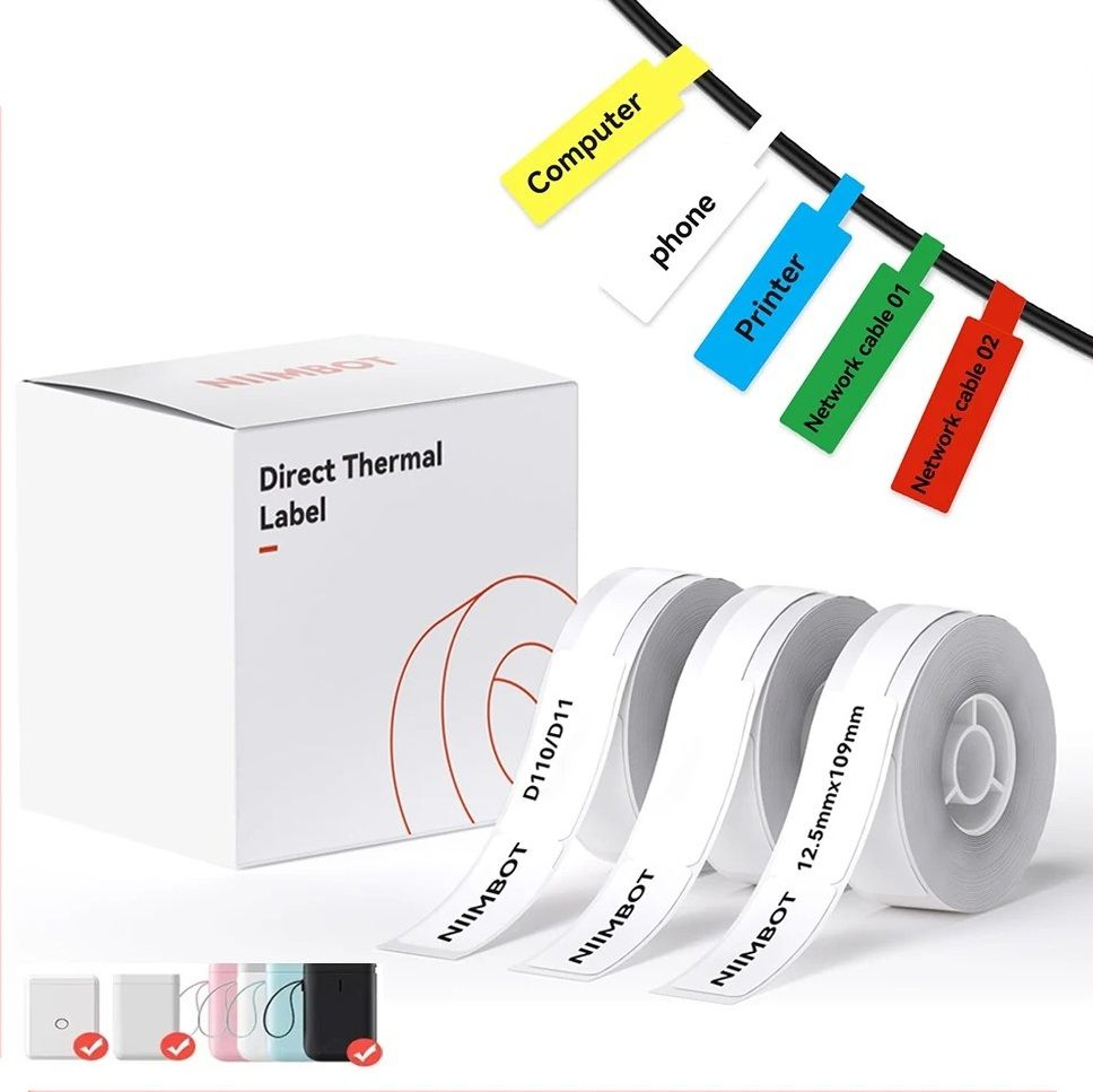 SelfAdhesive Waterproof Cable Label Rolls Elite 0