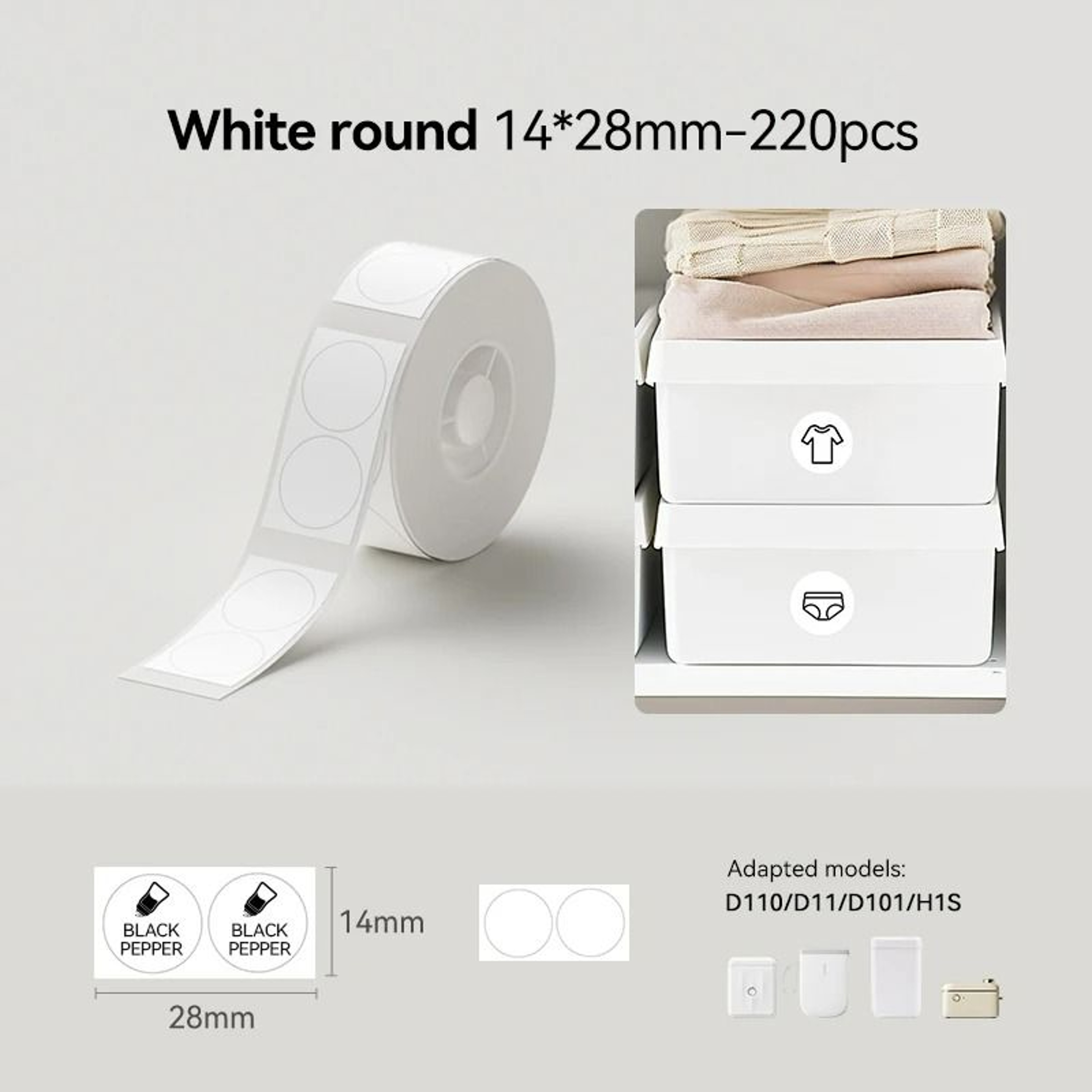 Direct Thermal Label Rolls For Portable Mini Label Printers 12