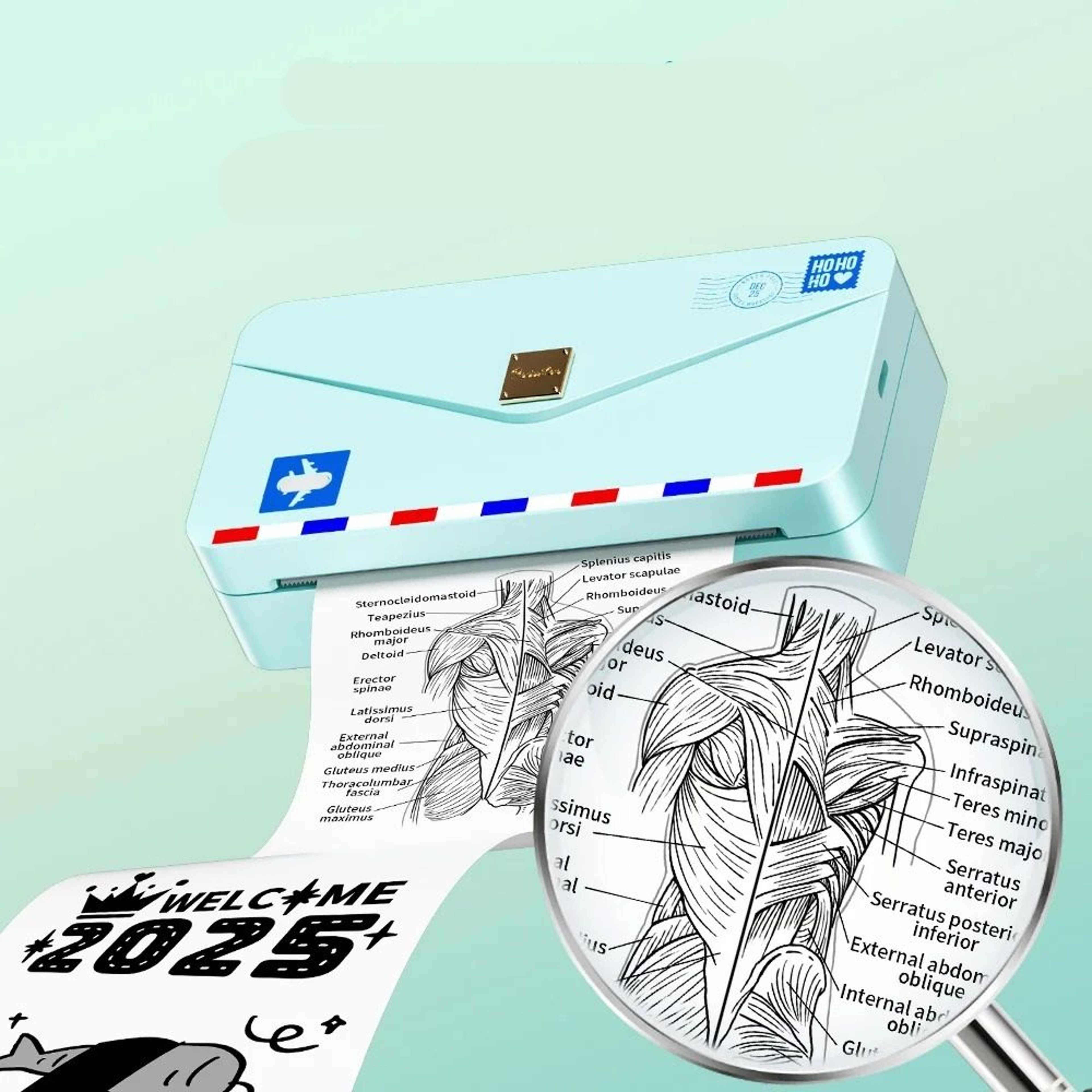300 DPI HD Portable Wireless Thermal Photo  Wide Label Printer 2