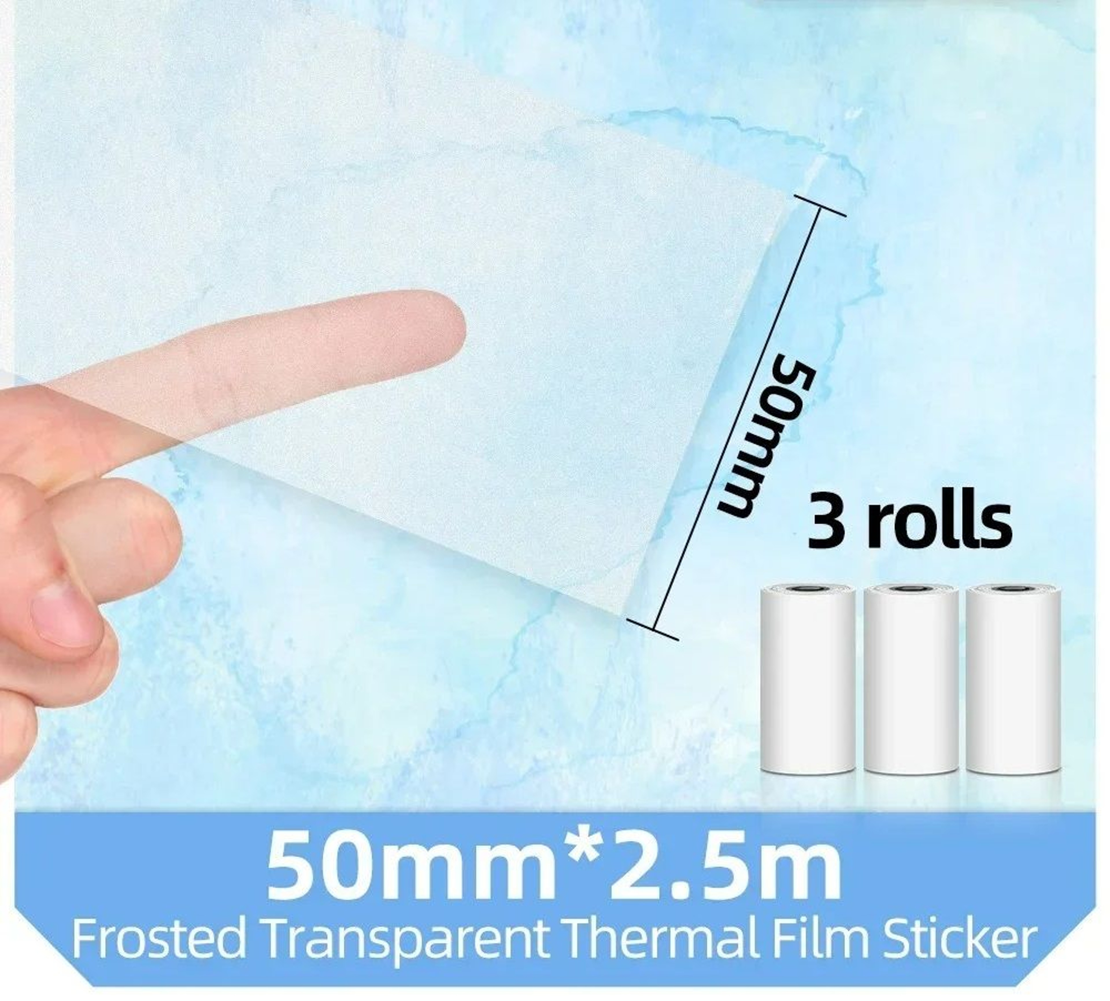 Transparent SelfAdhesive Thermal Paper Rolls 3 Rolls 6