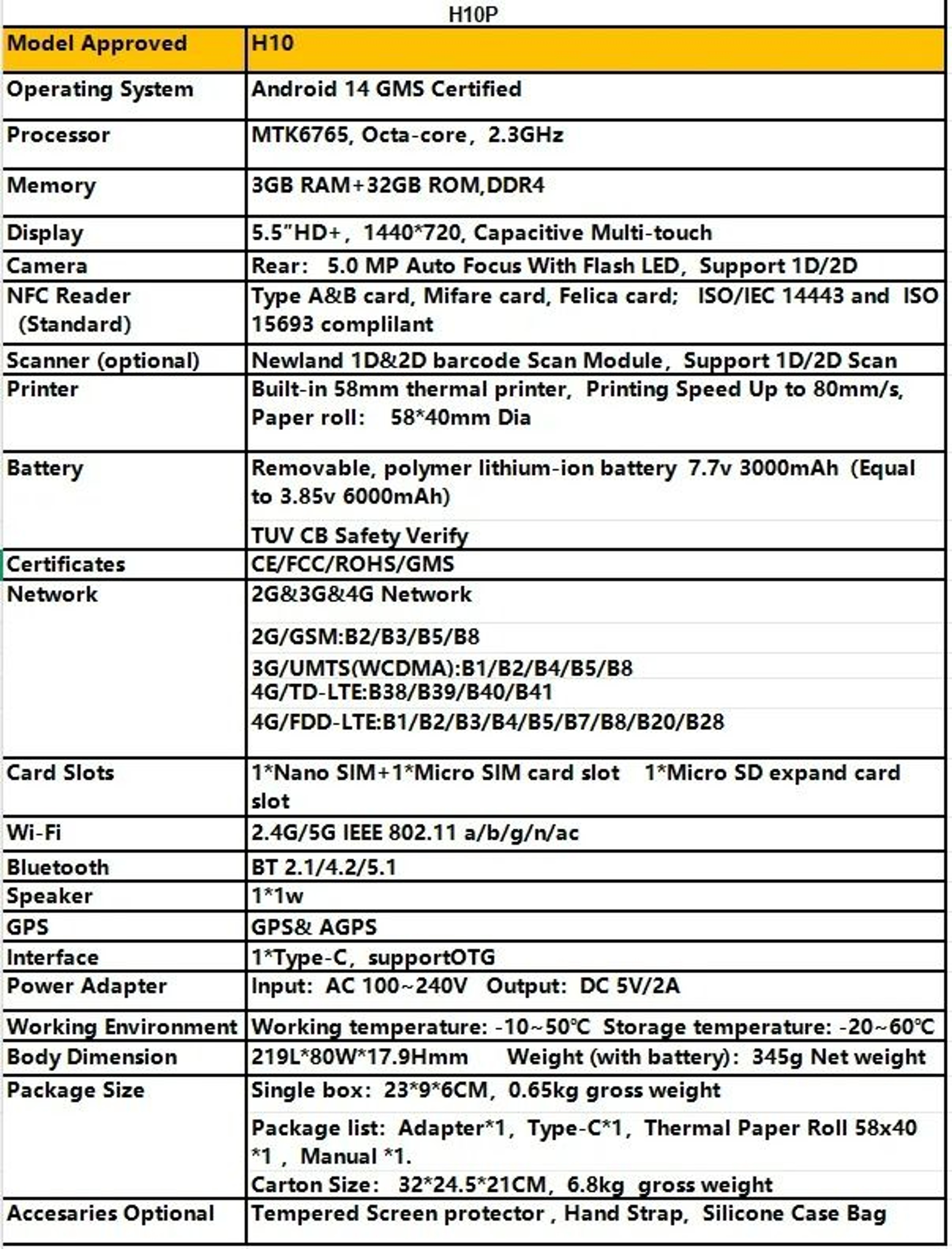 Handheld Android 14 Wireless POS Thermal Receipt Printer Terminal 5