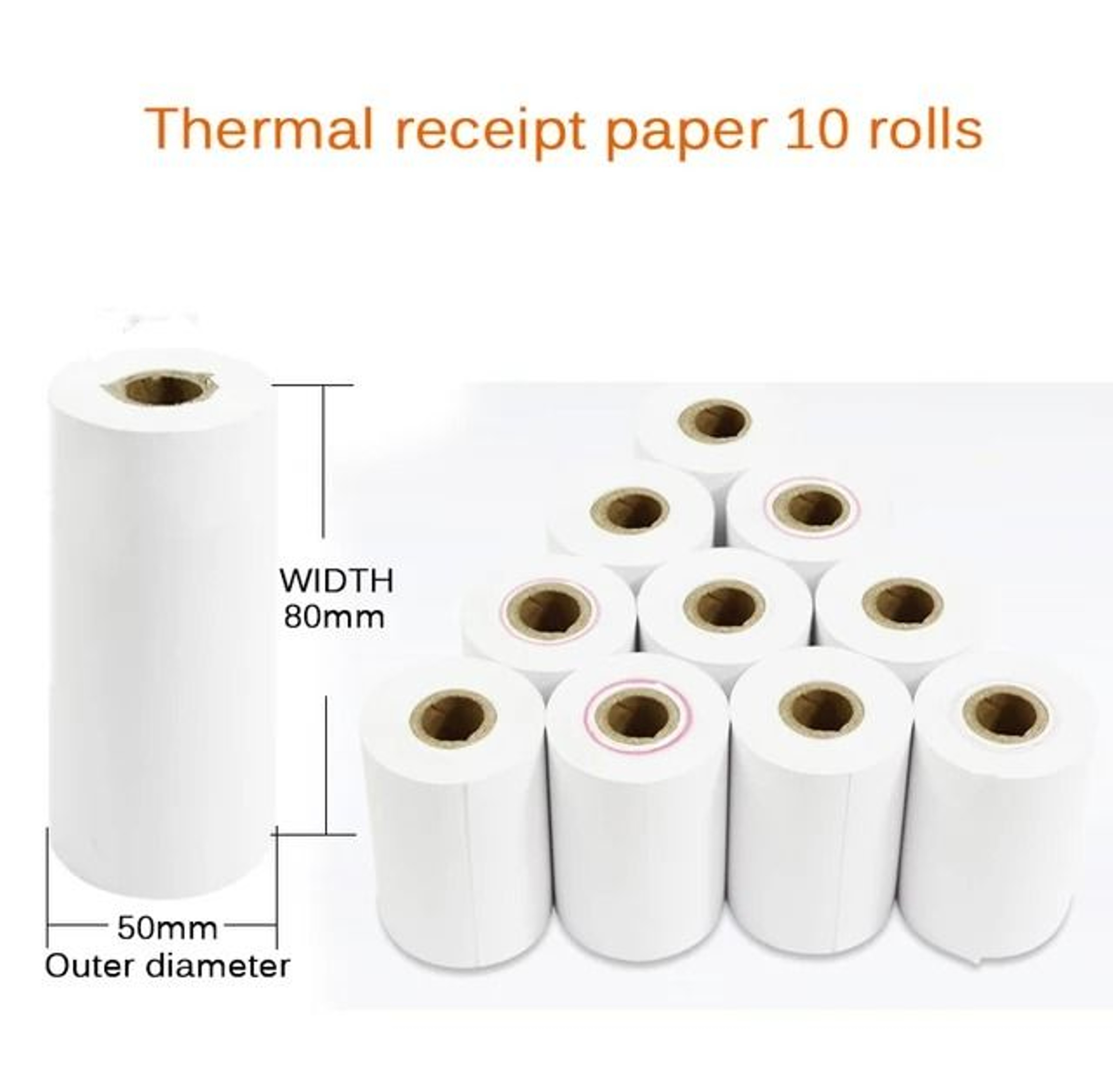 58mm  80mm Commercial Thermal Receipt Paper Rolls 10 Rolls Per Case 7
