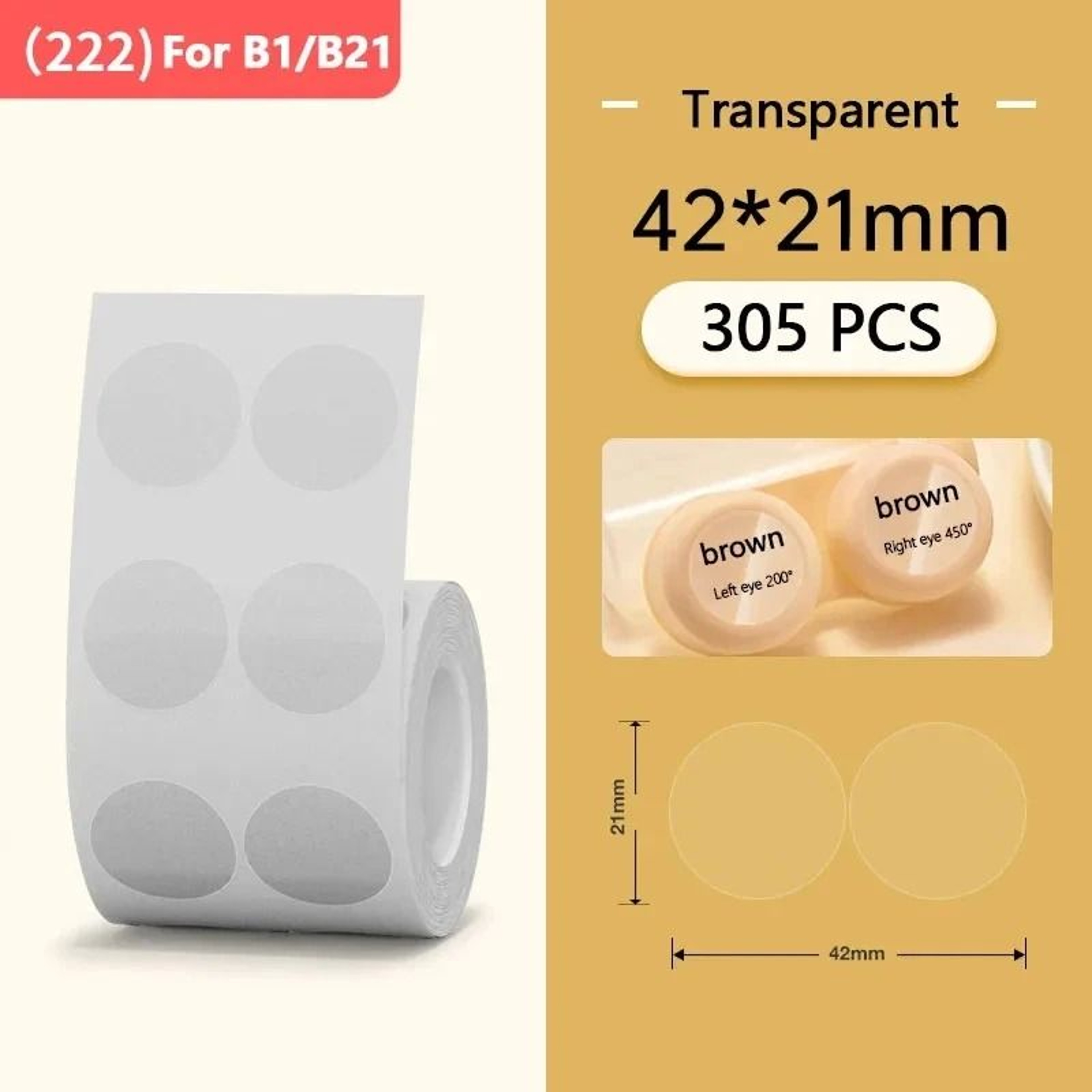 Transparent Waterproof Thermal Label Paper Roll Set For B1  B21 Printers 7