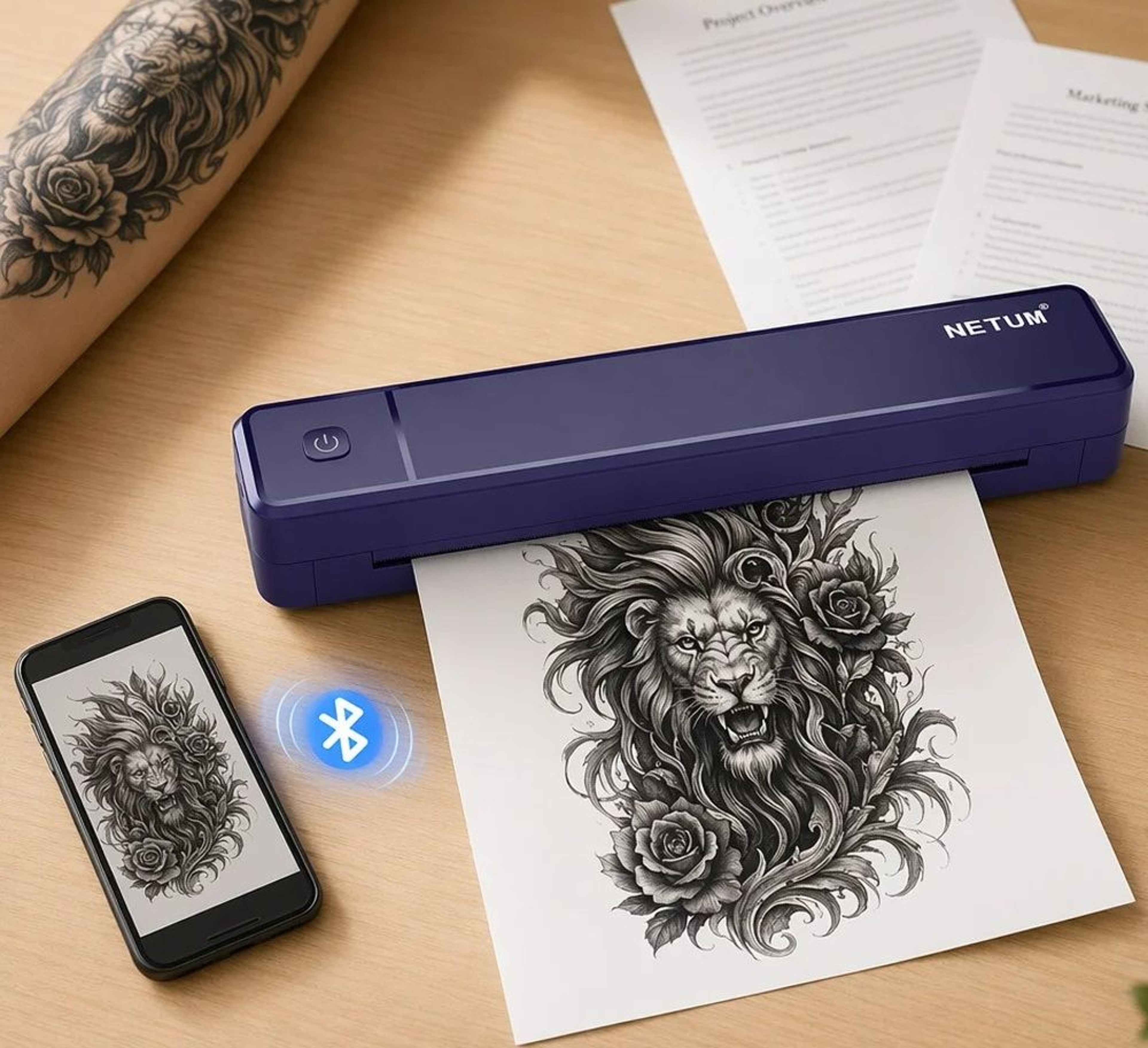 A4 Portable Thermal Stencil  Document Printer Set 0