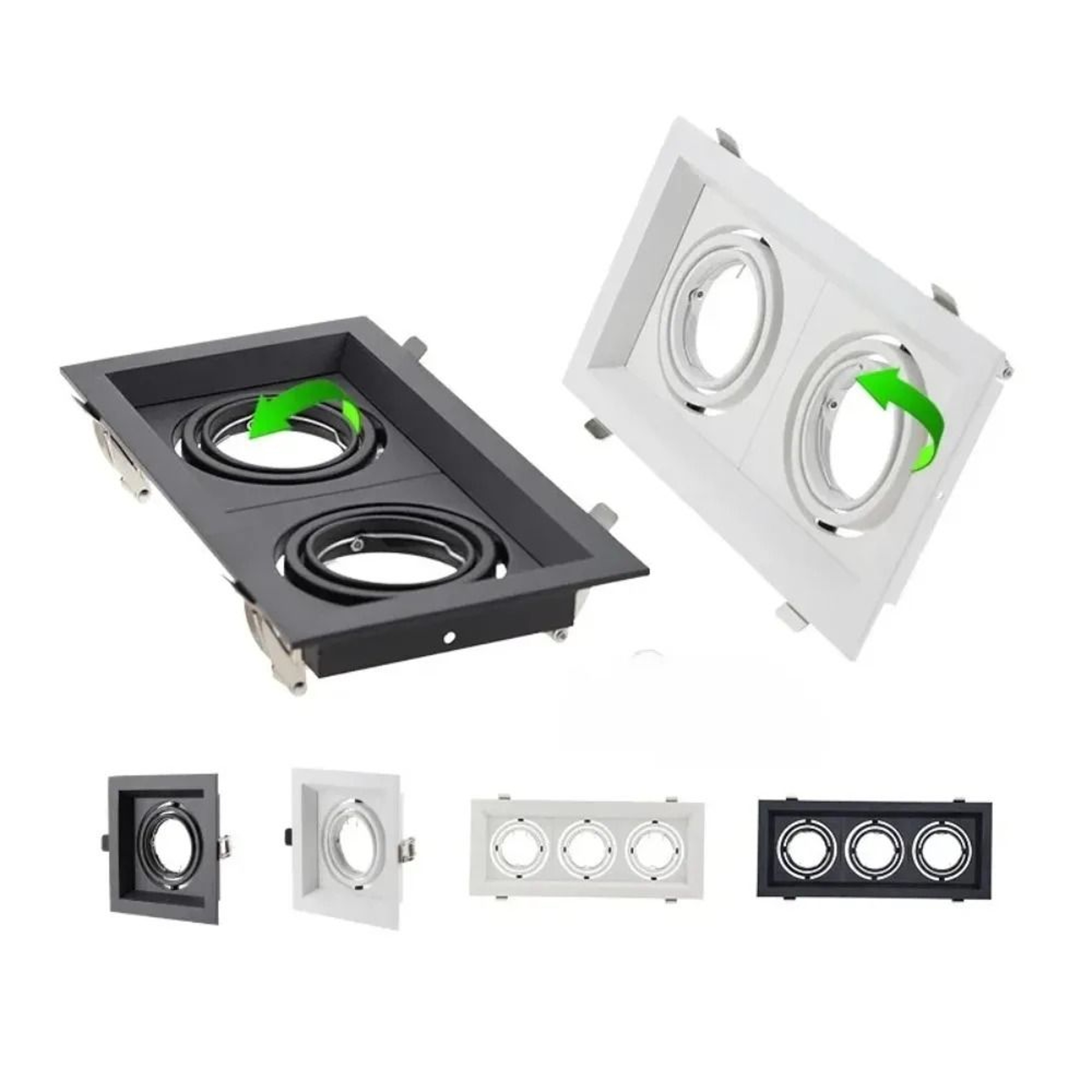 Square Recessed Adjustable Spotlight Holder Fixture 0