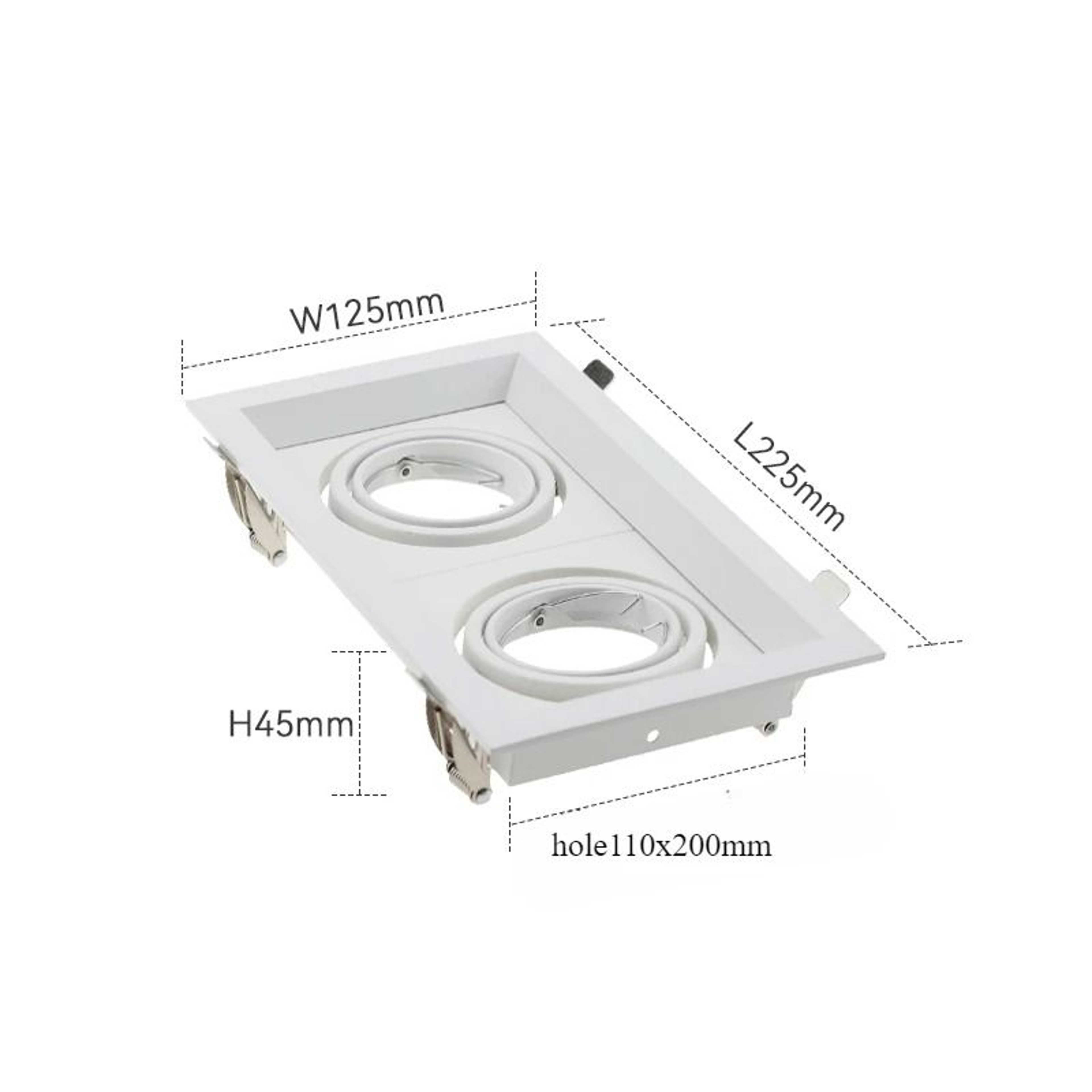 Square Recessed Adjustable Spotlight Holder Fixture 10
