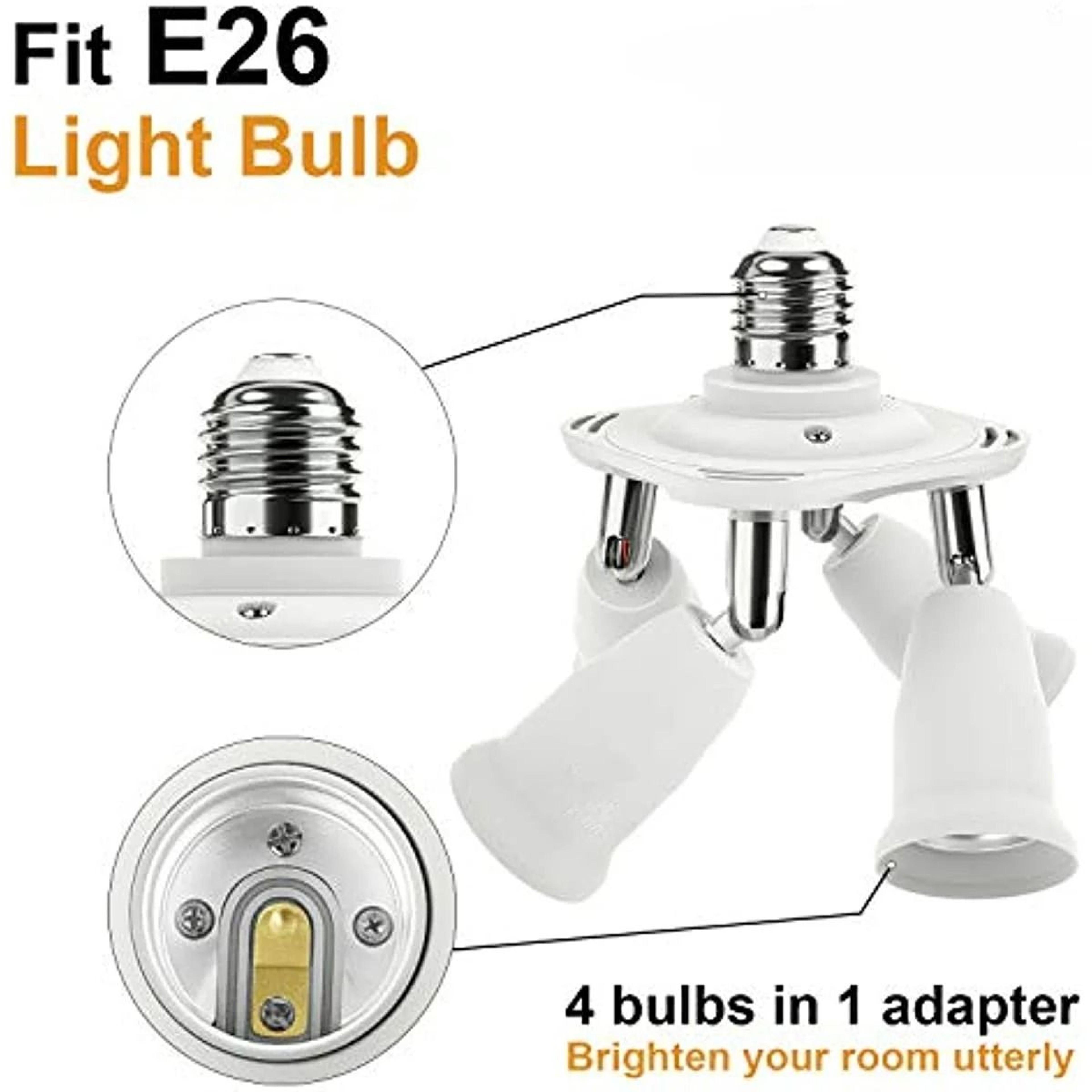 E27 Light Socket Splitter Lamp Base Adapter 2
