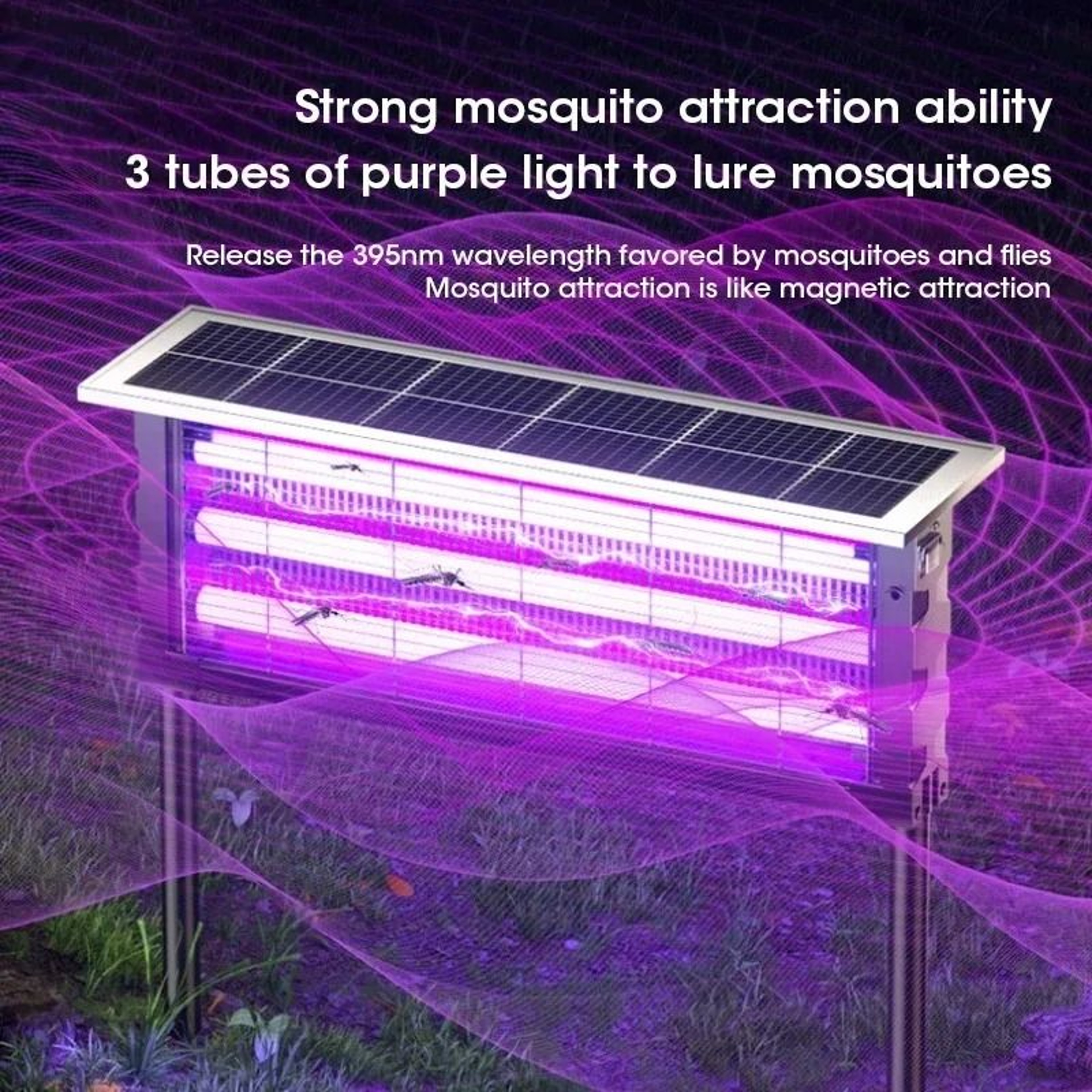 Solar Waterproof Mosquito  Flying Insect Killer Lamp IPX5 1