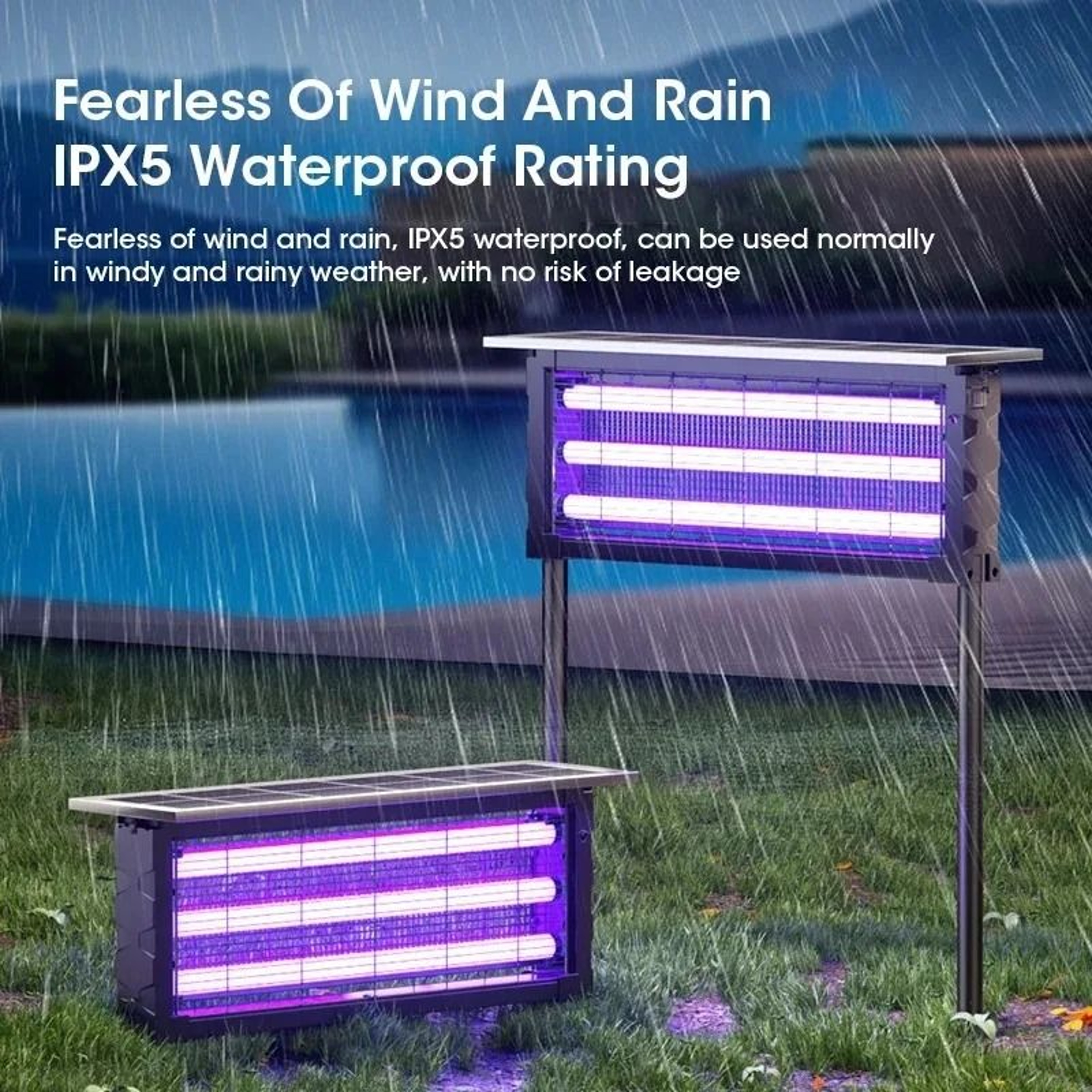 Solar Waterproof Mosquito  Flying Insect Killer Lamp IPX5 5