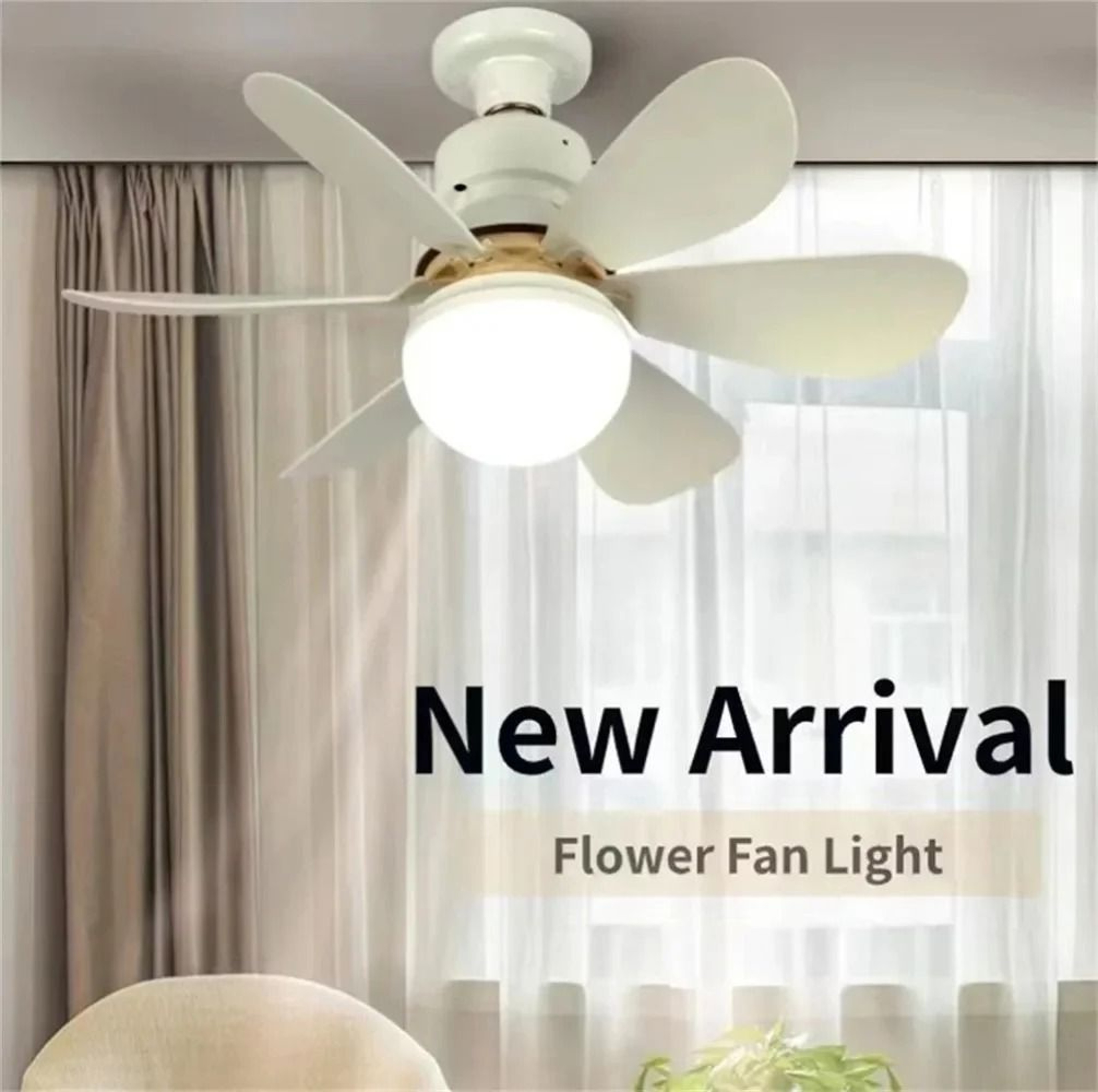 Modern 6Blade Silent LED Ceiling Fan Light With Remote 30W  40W 3