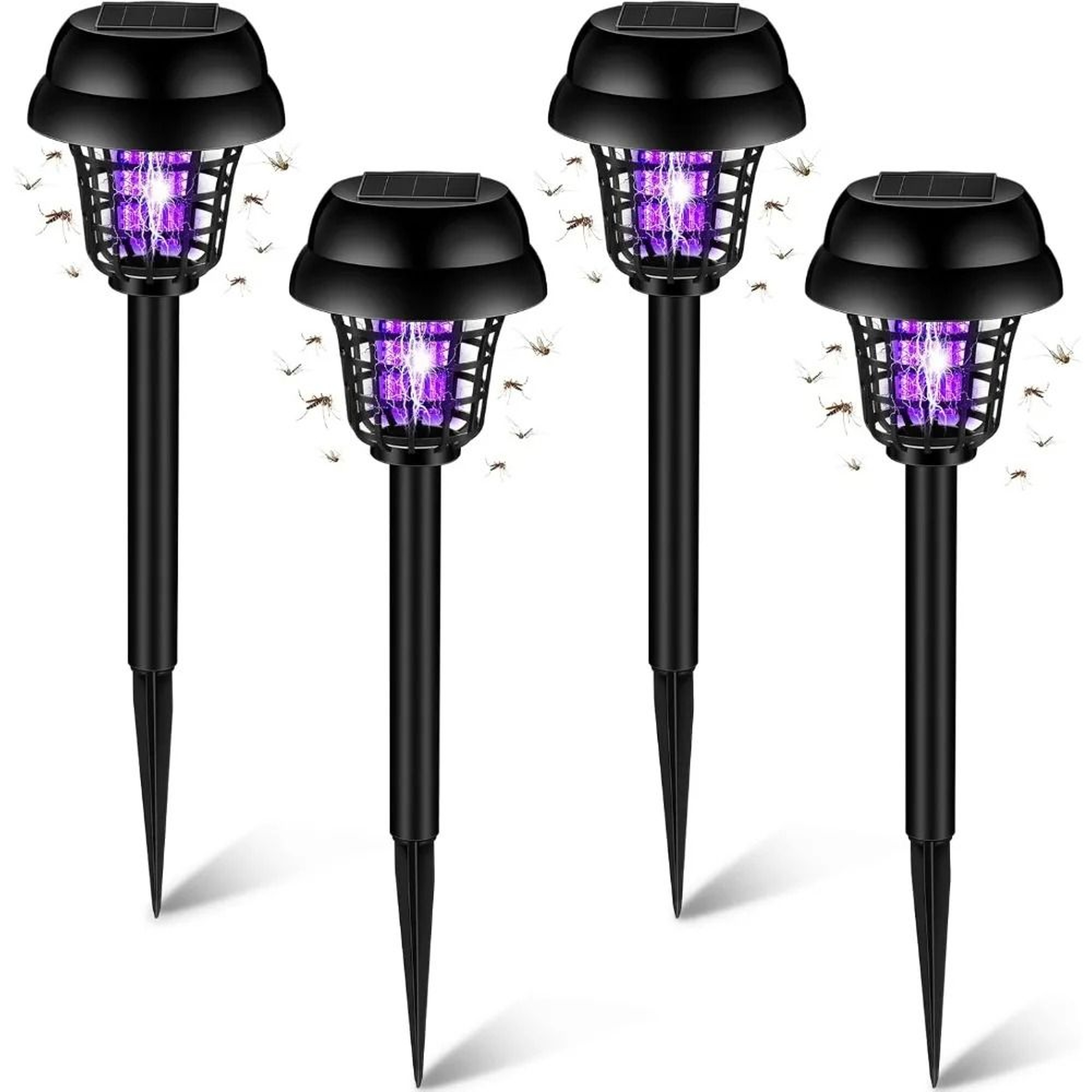 Solar Outdoor Waterproof Bug Zapper  Mosquito Killer Lamp 4Pack 6