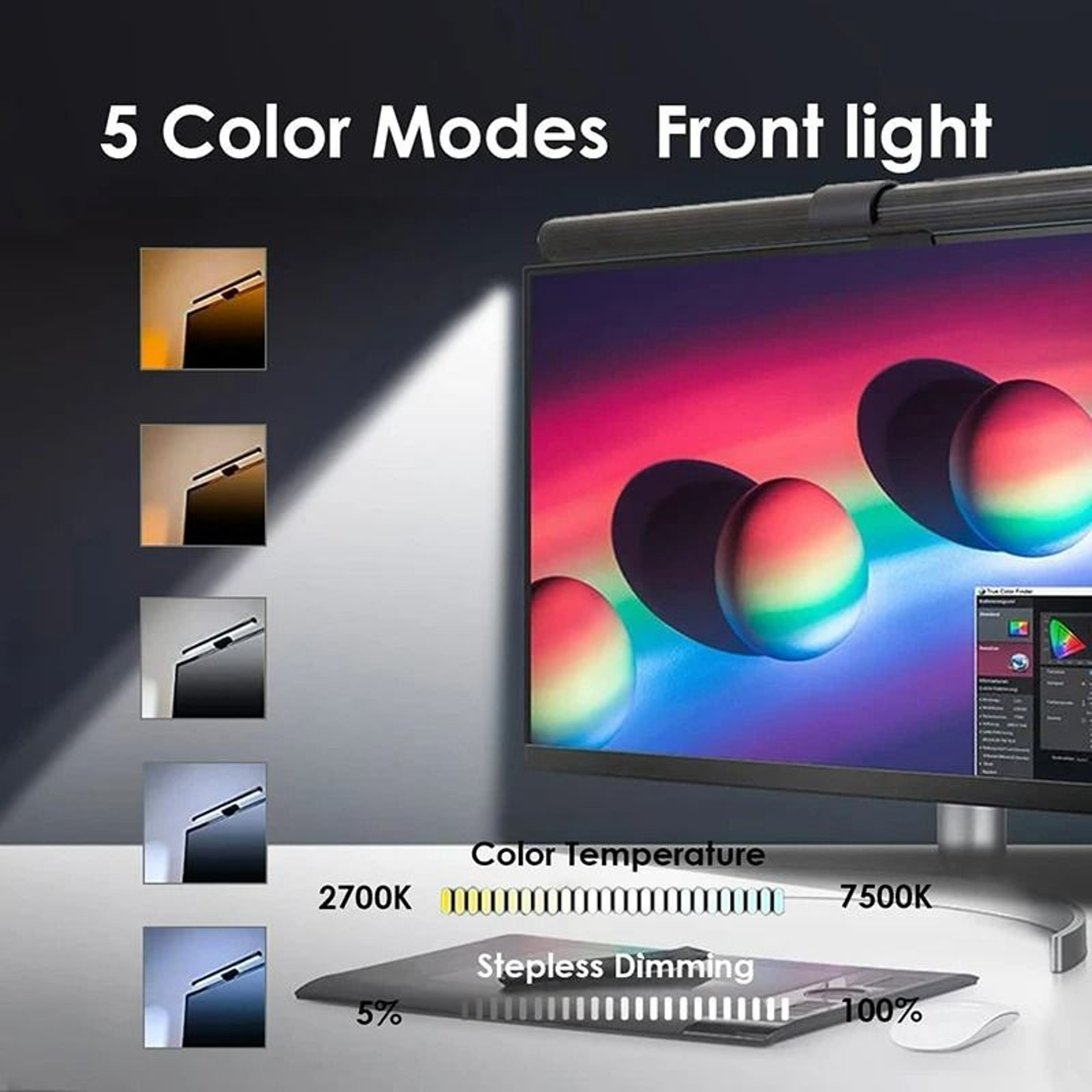 DC 5V Touch Control Screen Eye Protection Lamp With RGB Backlight 3