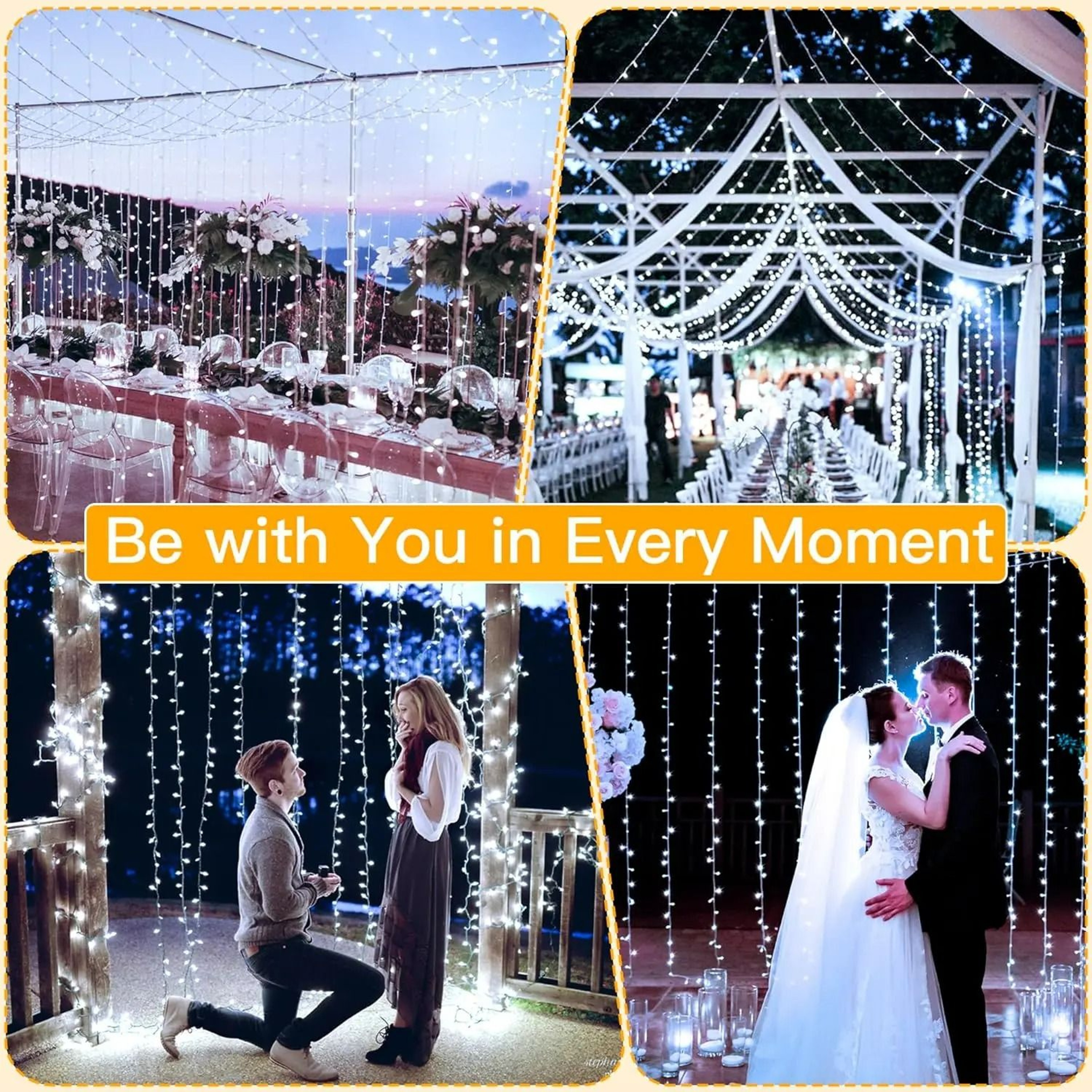 LED Fairy Curtain Lights With Remote Control 1