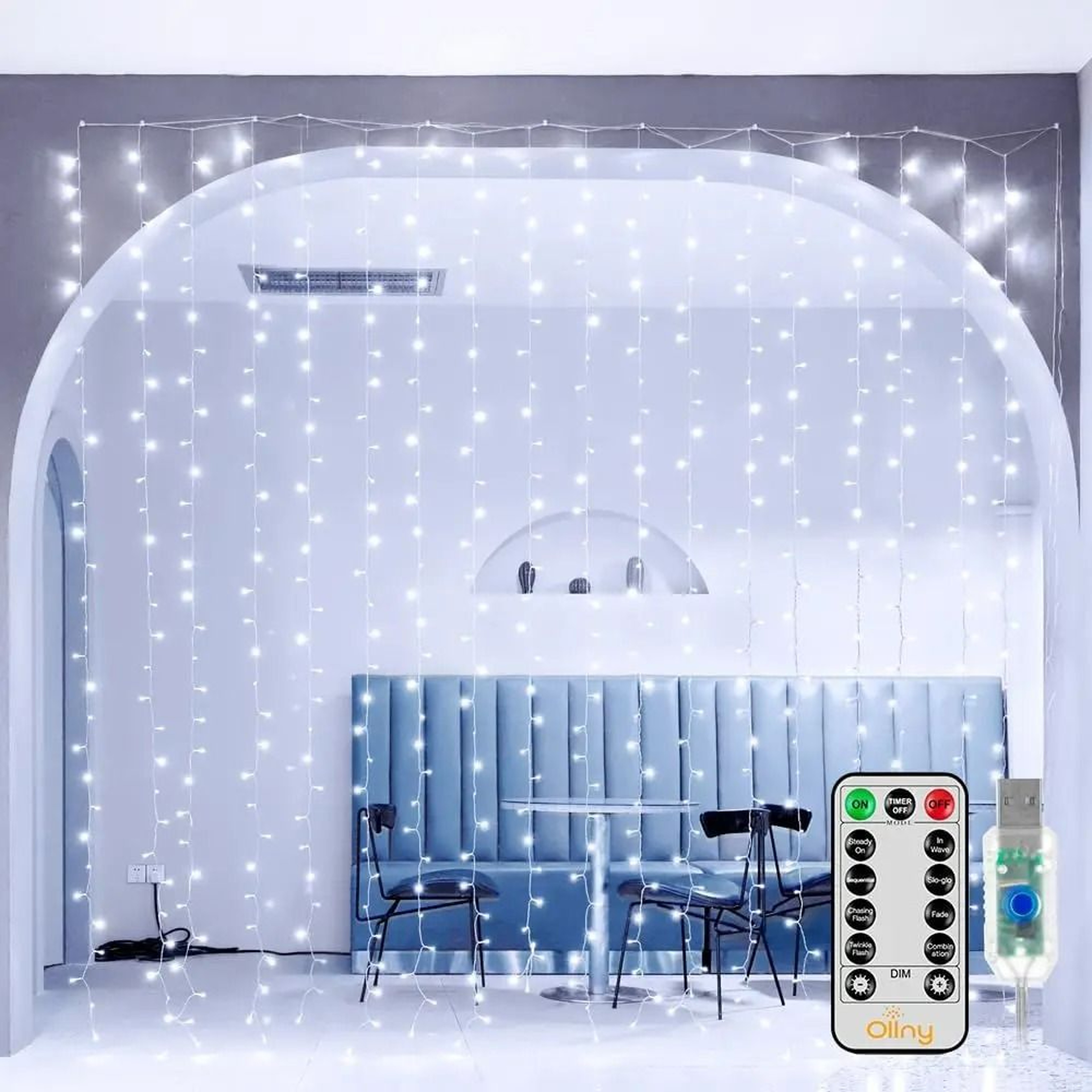 LED Fairy Curtain Lights With Remote Control 0