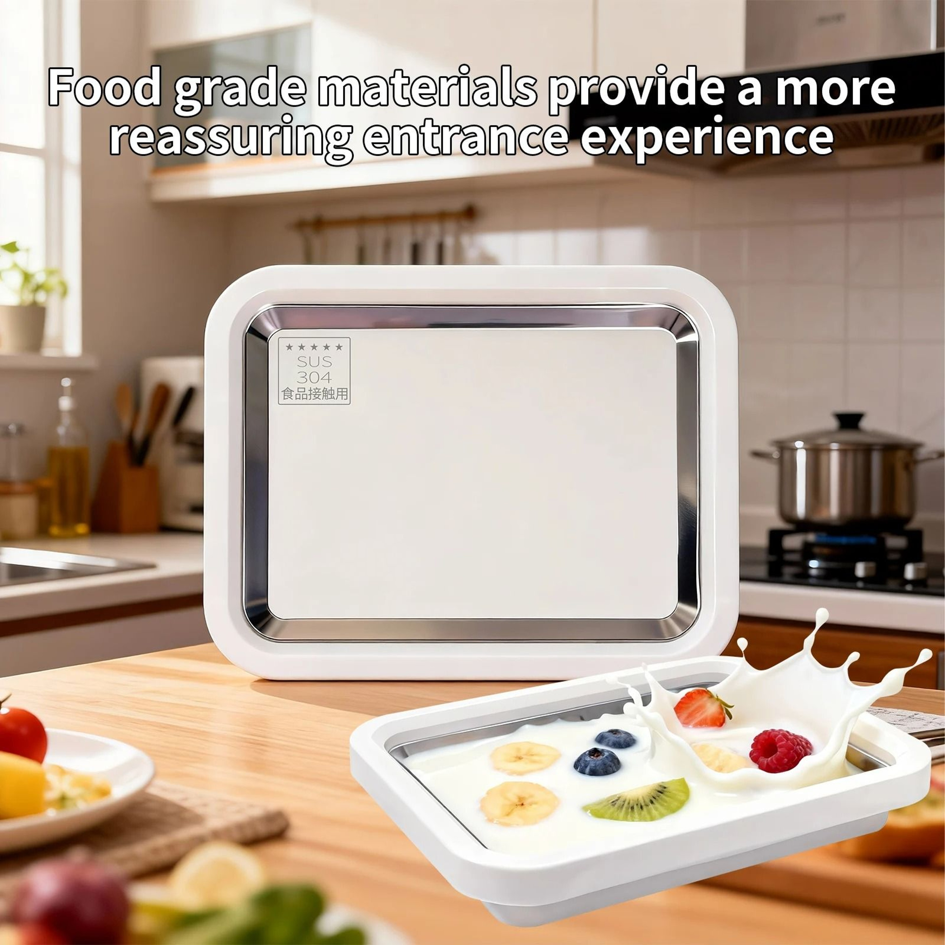 Household Cordless Ice StirFry Plate MultiFunctional Homemade Ice Cream  Frozen Yogurt Maker 2