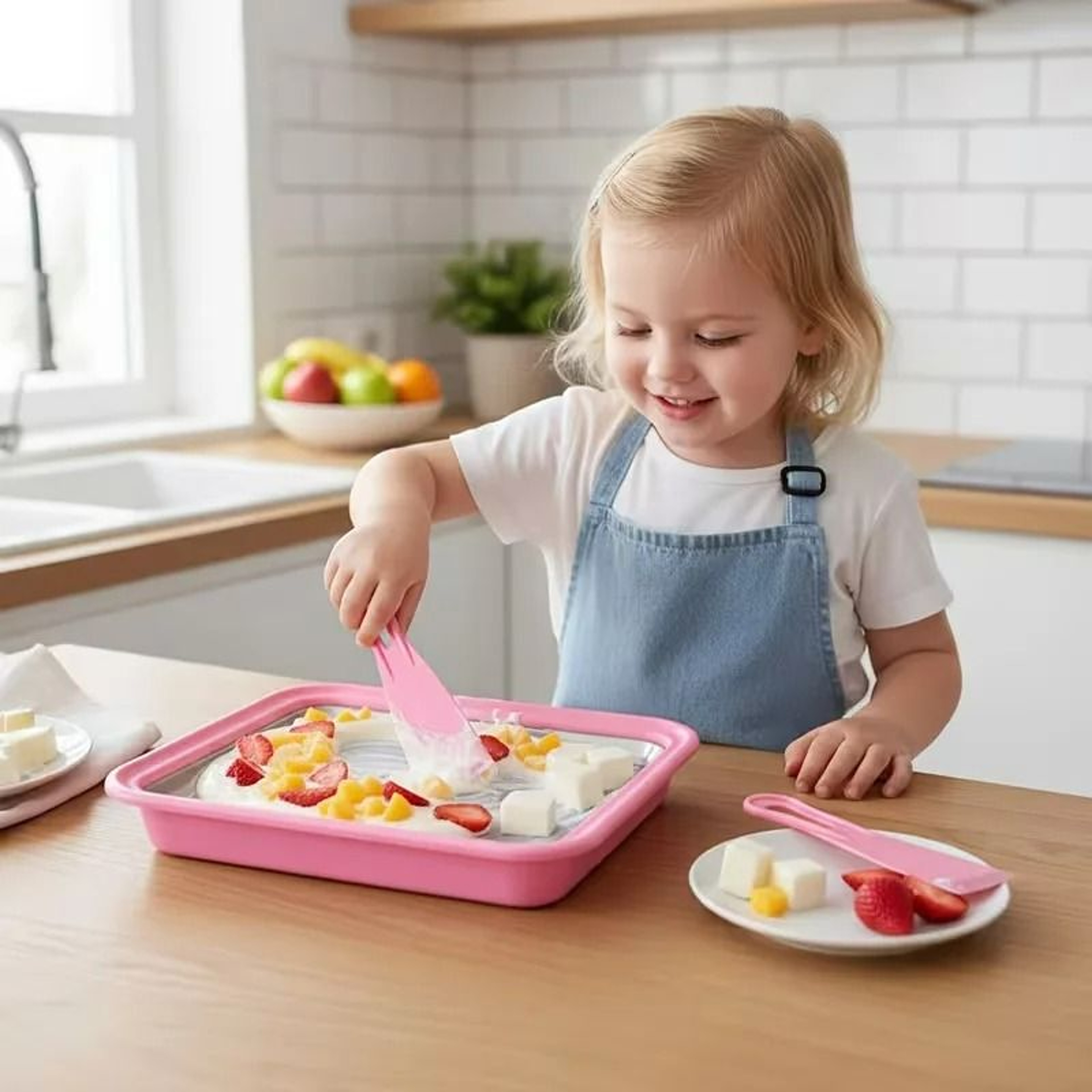 Household Cordless Ice StirFry Plate MultiFunctional Homemade Ice Cream  Frozen Yogurt Maker 3