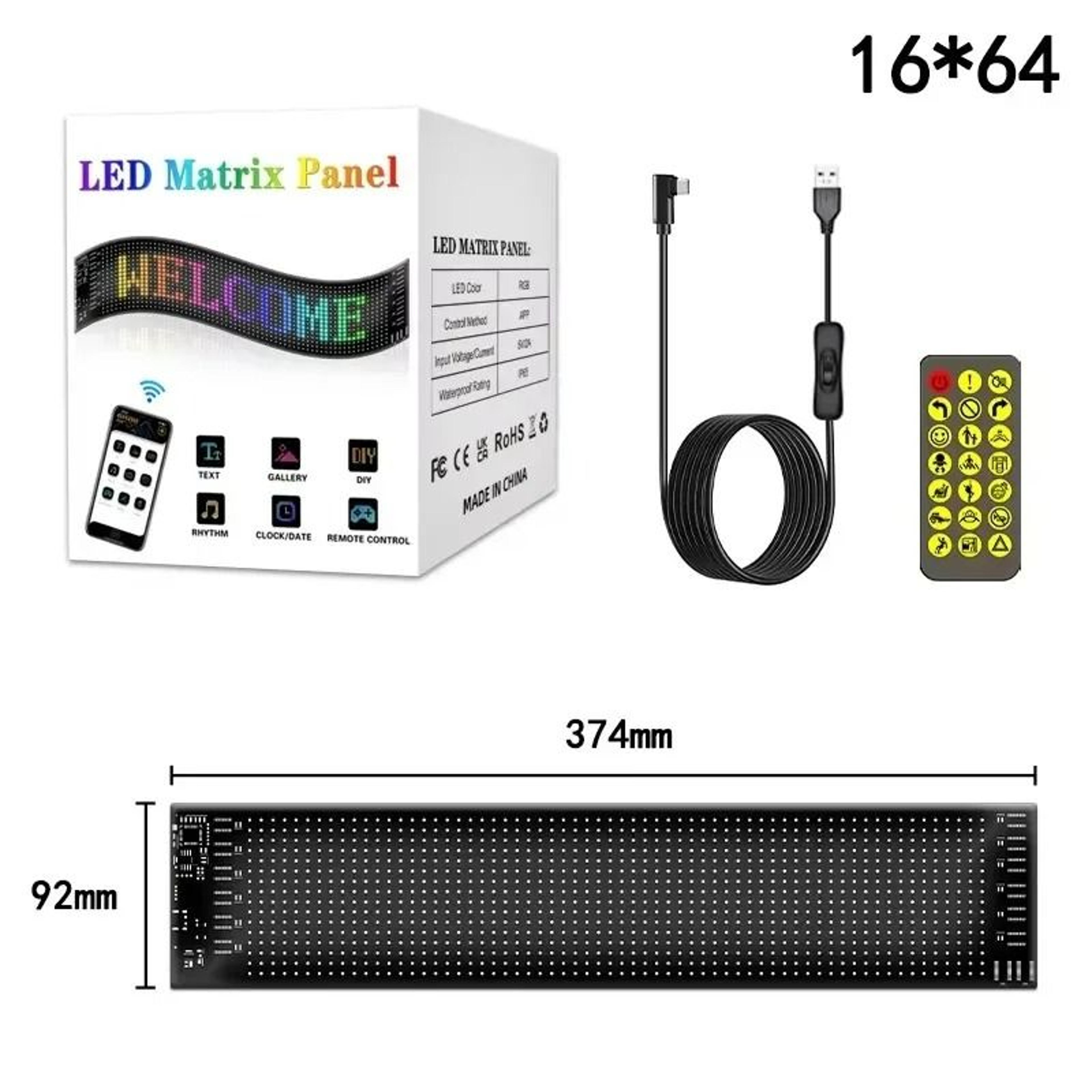 Programmable FPCB Flexible LED Matrix Panel AppControlled Scrolling Animation  Message Display 8