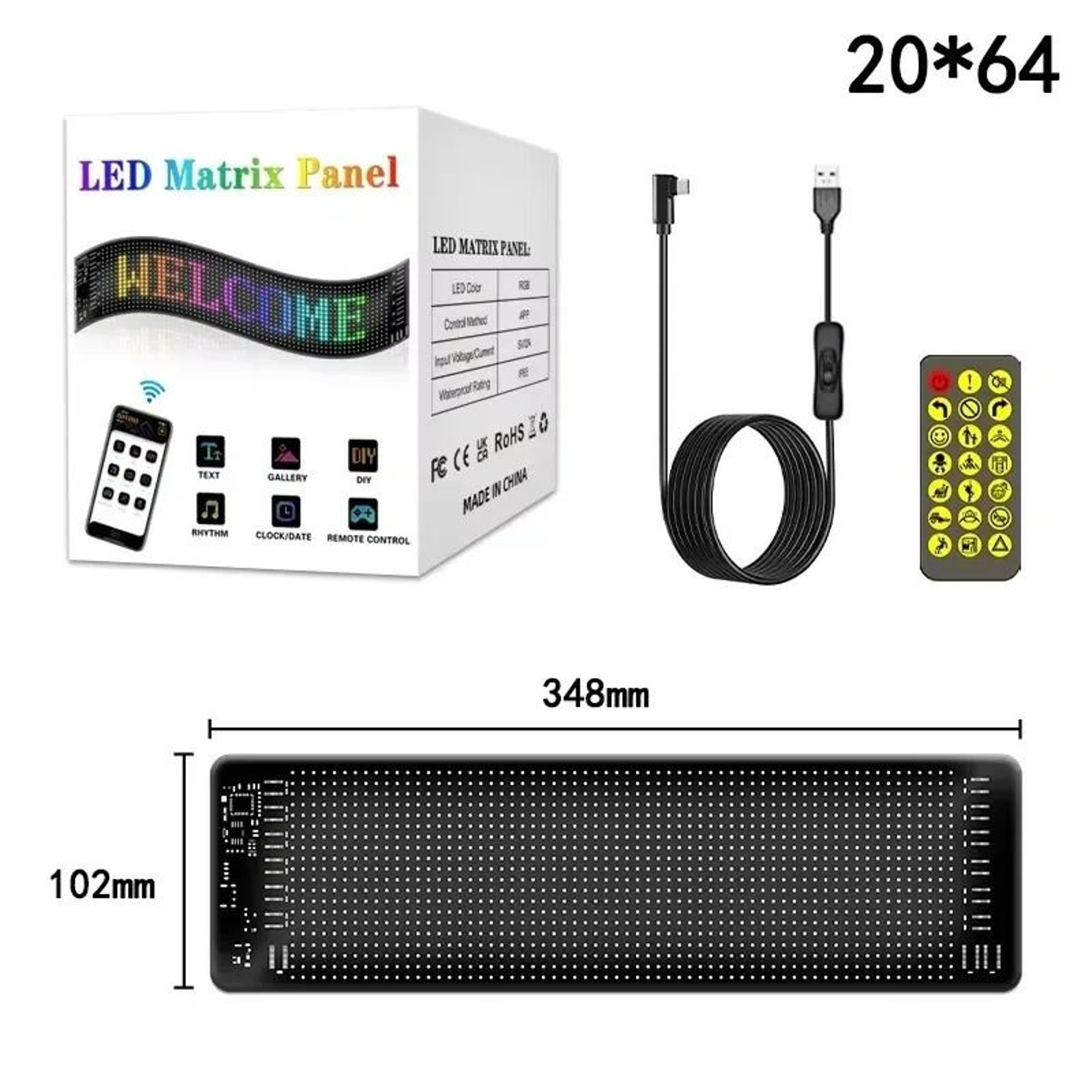 Programmable FPCB Flexible LED Matrix Panel AppControlled Scrolling Animation  Message Display 9