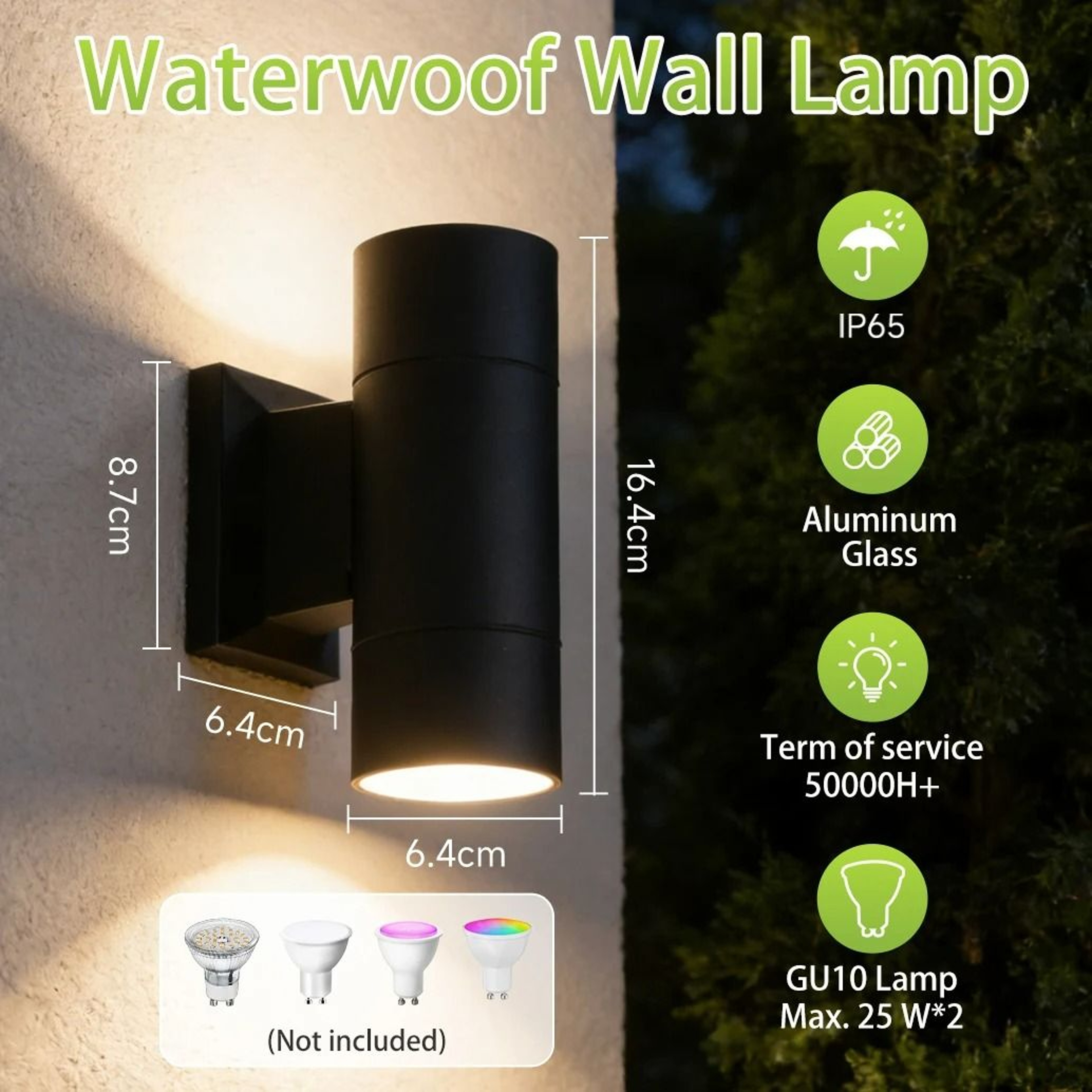 Outdoor Waterproof Wall Lamp Replaceable Bulb Exterior Sconce For Garden Porch  Backyard 8
