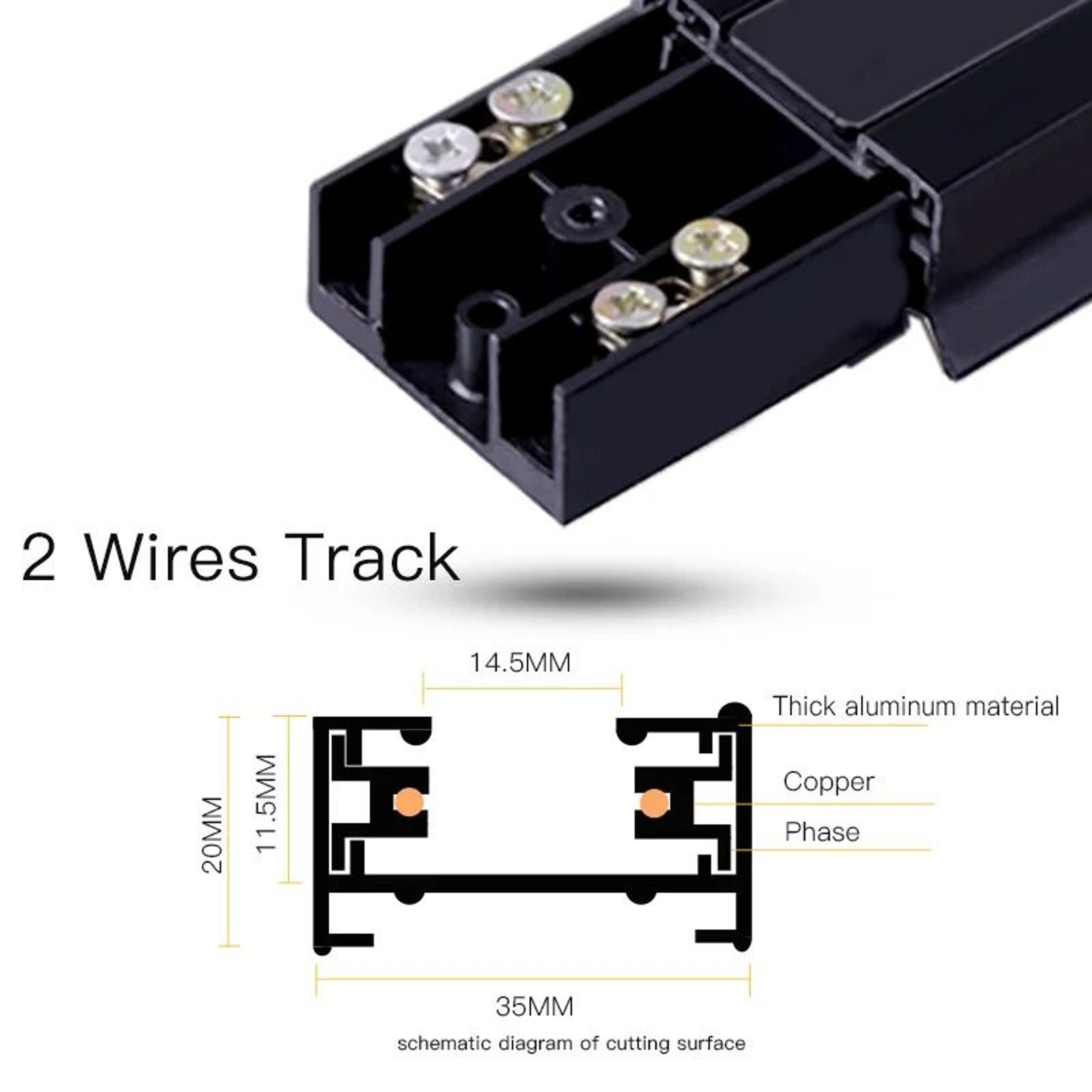 164 Ft 05 M 2Wire LED Track Light Rail  Universal Connector System 2