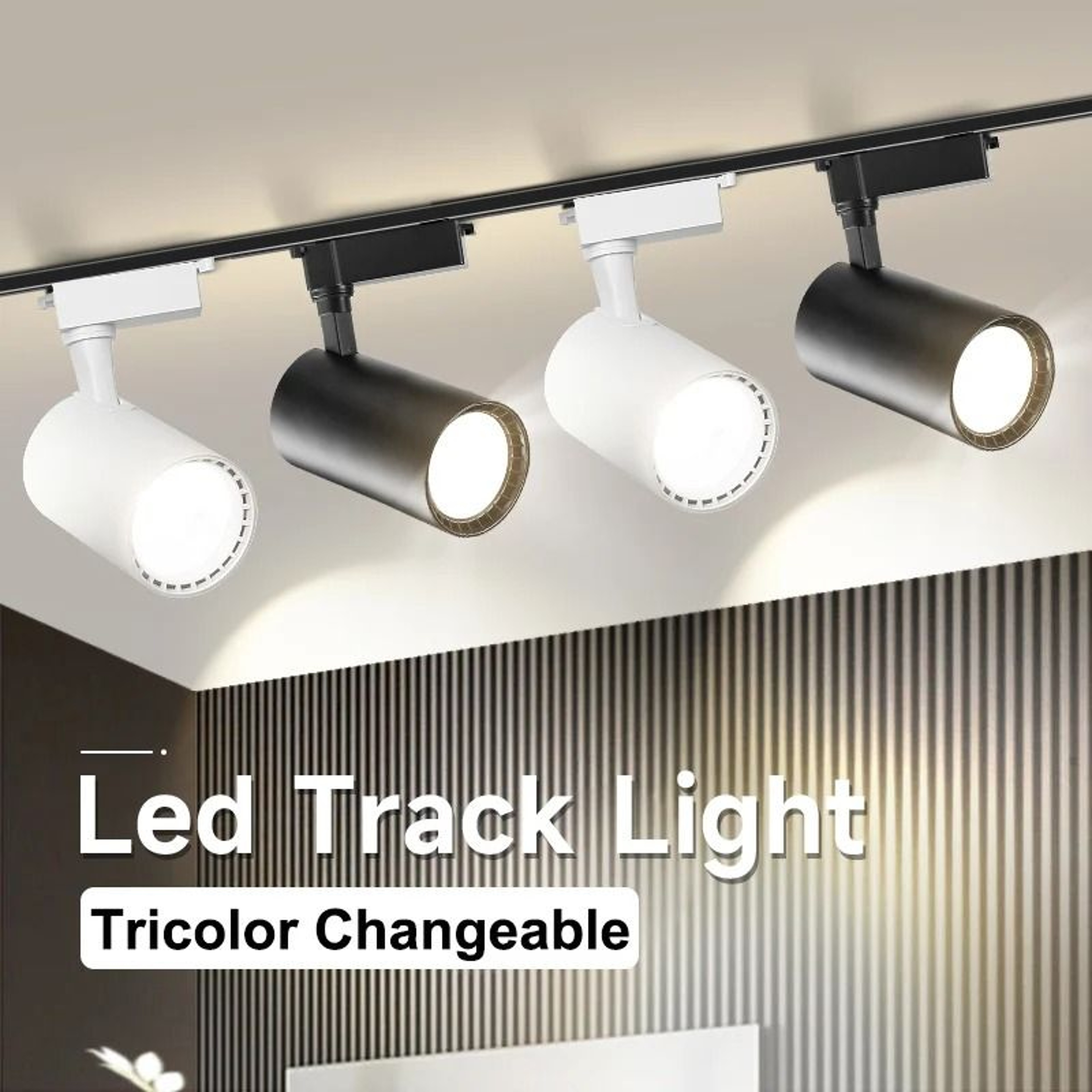 Adjustable TriColor LED Track Light Set 12W  20W  30W  40W  50W Ceiling Spotlight Fixture 0