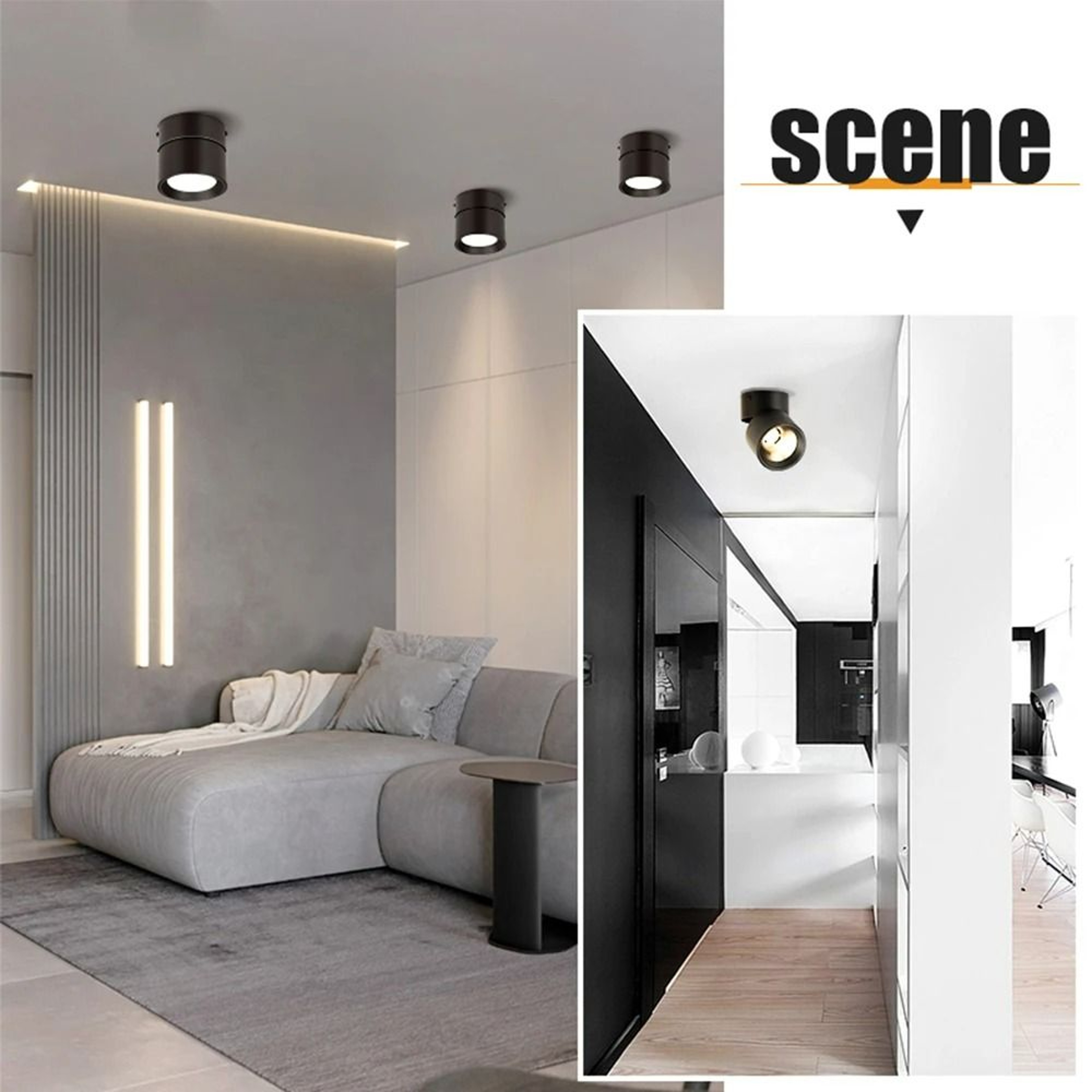 Foldable 3Color LED Ceiling Spotlight 220V Surface Mount Downlight For Living Room Bedroom  Kitchen 4