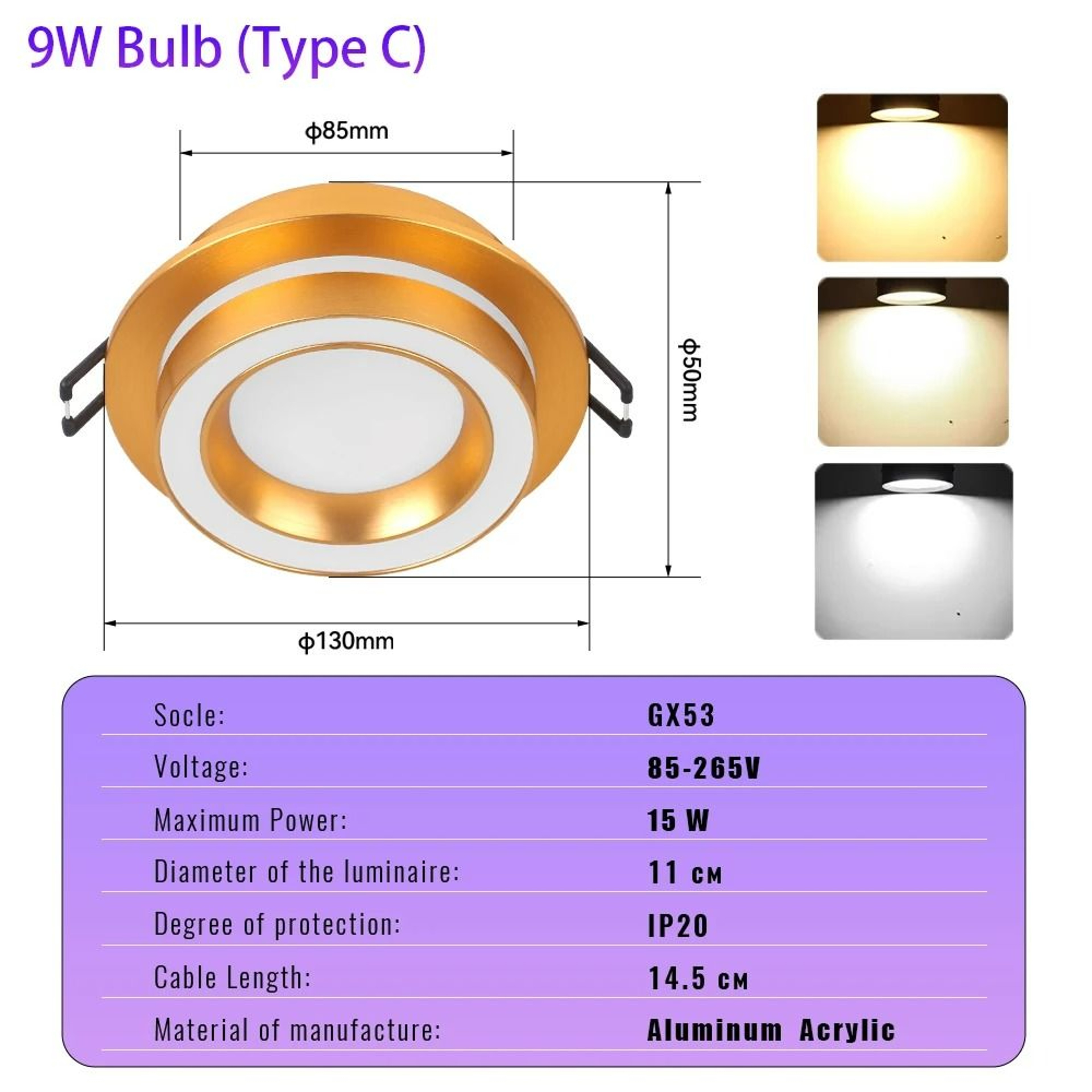 Modern UltraThin Recessed GX53 Ceiling Spotlight Fixture 11