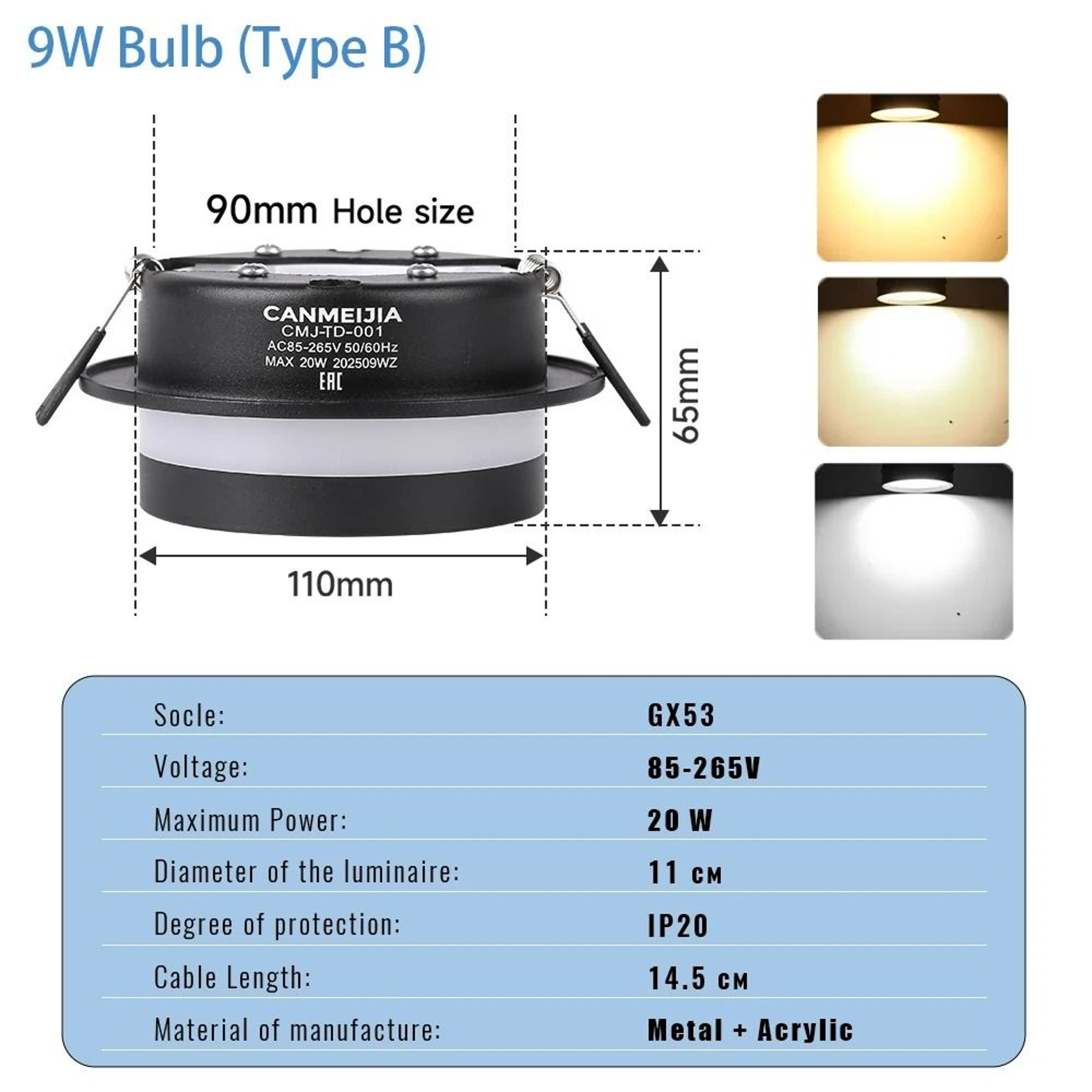 Modern UltraThin Recessed GX53 Ceiling Spotlight Fixture 7